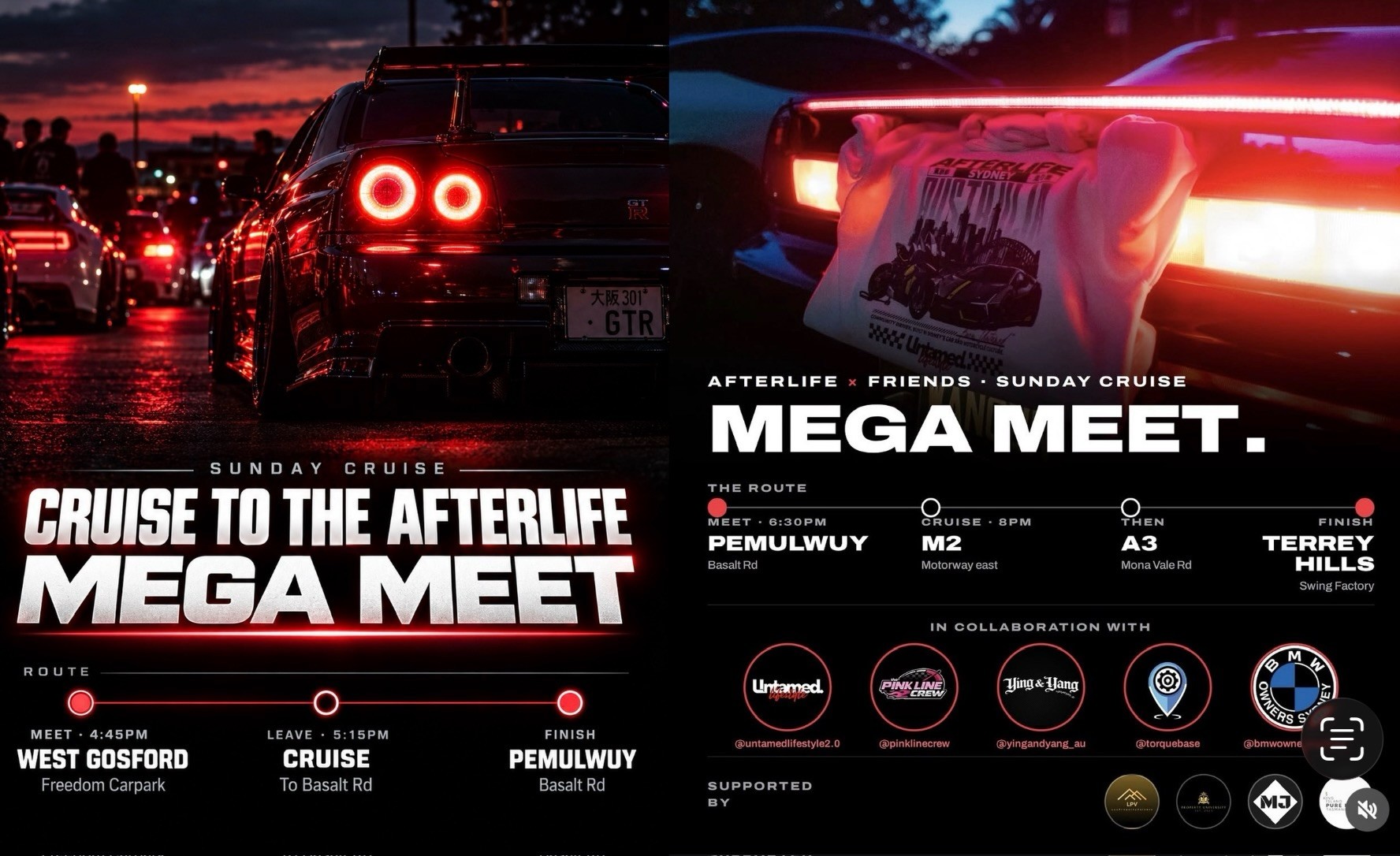 Cruise to the Afterlife Mega Meet — JDM/Euro car meet in Central Coast, NSW on Sunday 11 October 2026