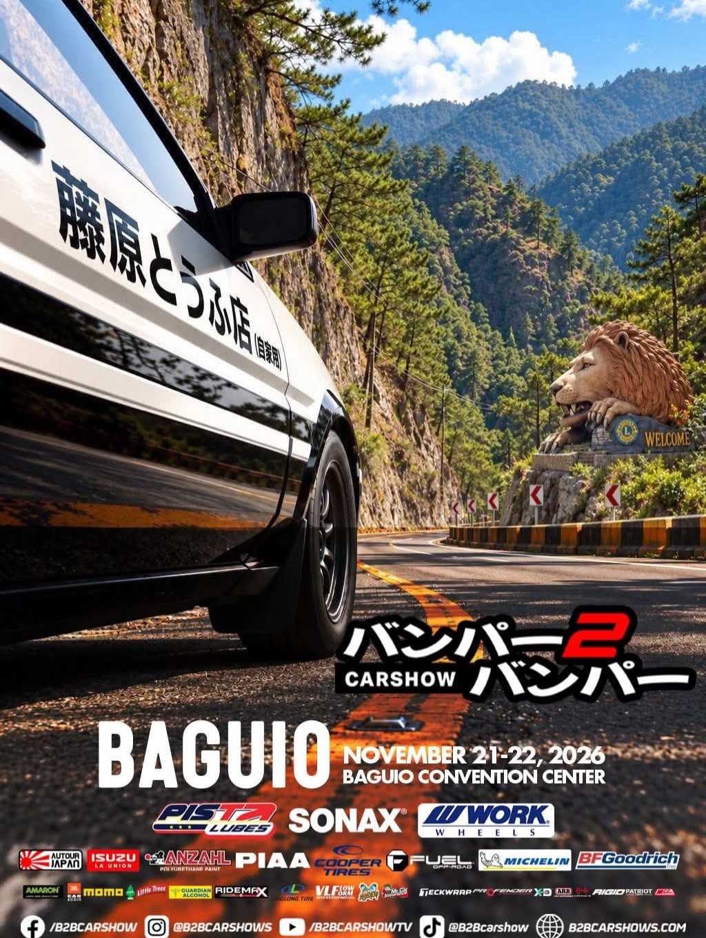 Bumper 2 Bumper Carshow Baguio — JDM/4x4 car meet in International on Saturday 21 November 2026