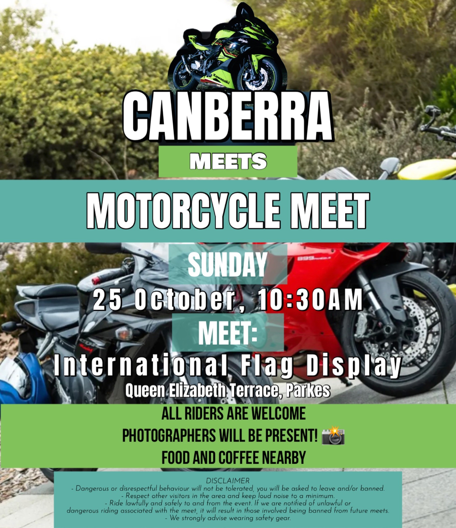 Canberra Meets Motorcycle Meet — car meet in Canberra, NSW on Sunday 25 October 2026