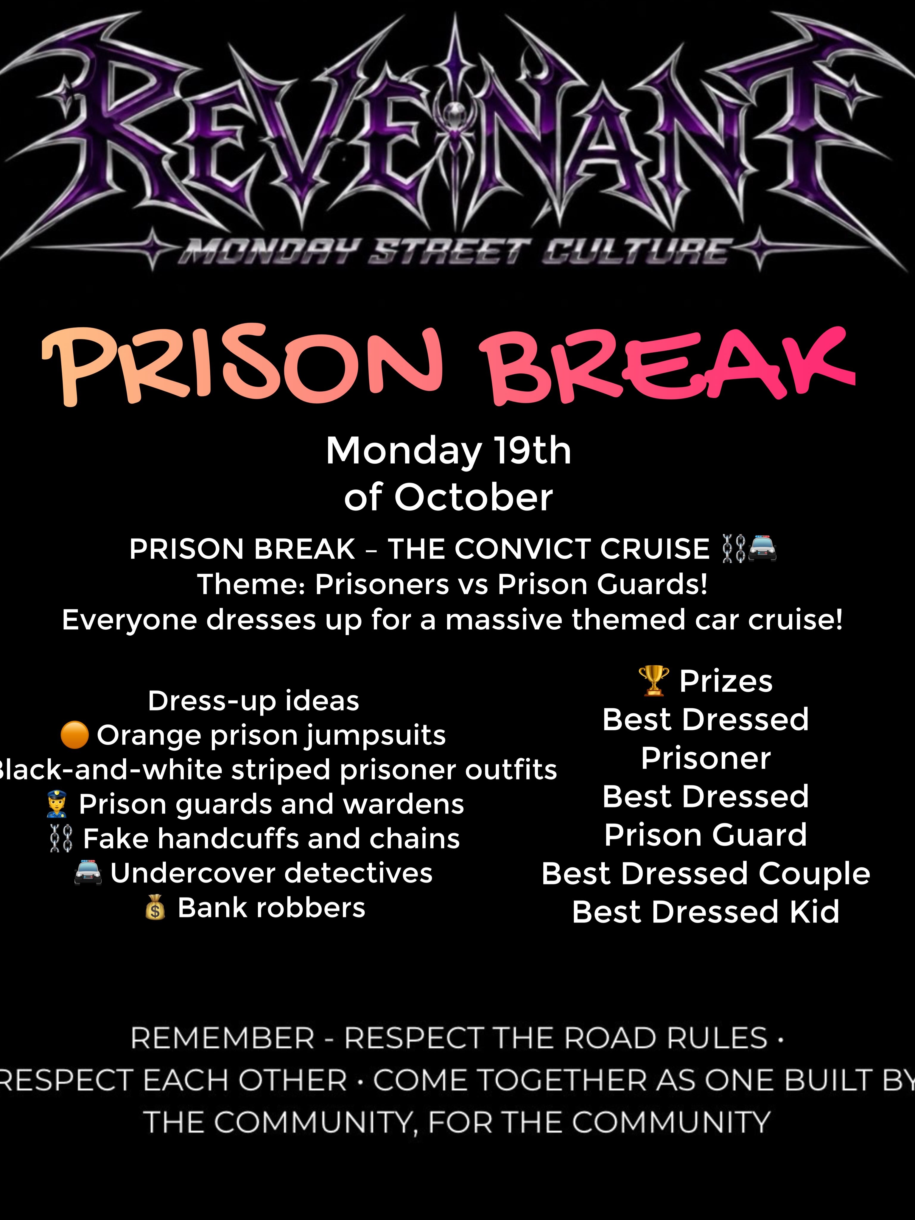 Prison Break - The Convict Cruise — car meet in Perth, WA on Monday 19 October 2026