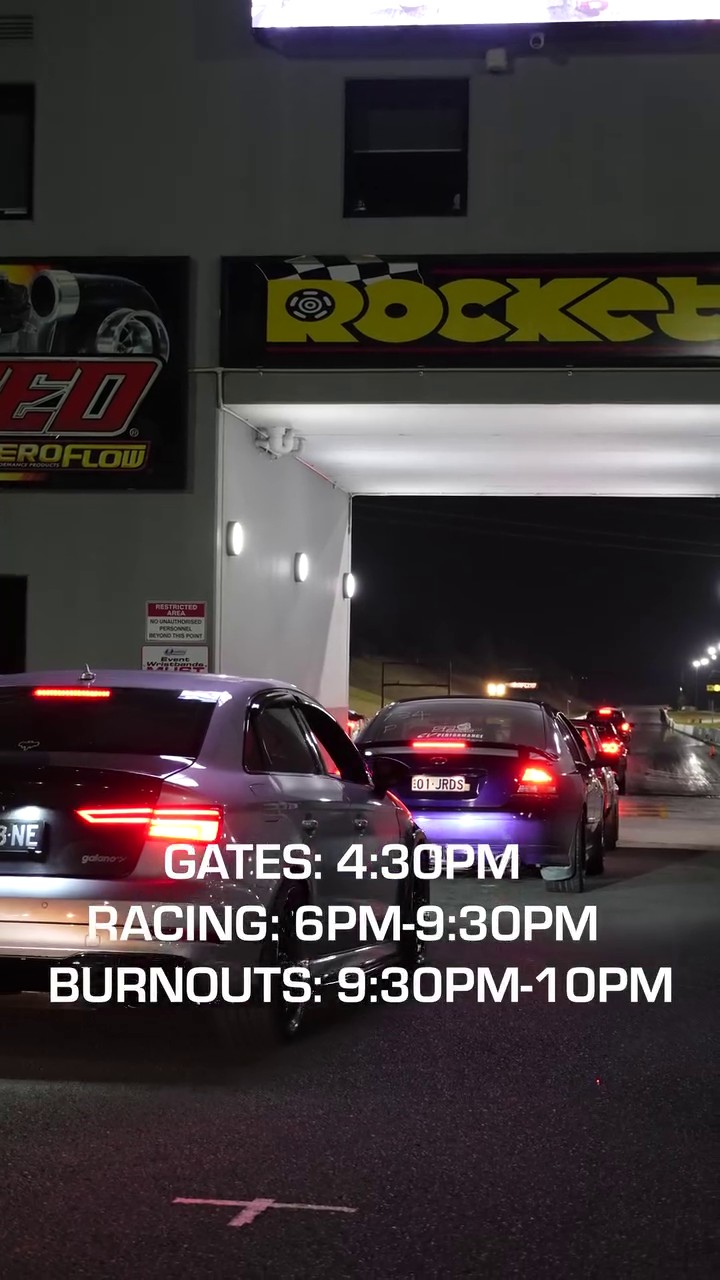 Drag Racing & Burnouts Night — Muscle track day in Sydney, NSW on Wednesday 14 October 2026