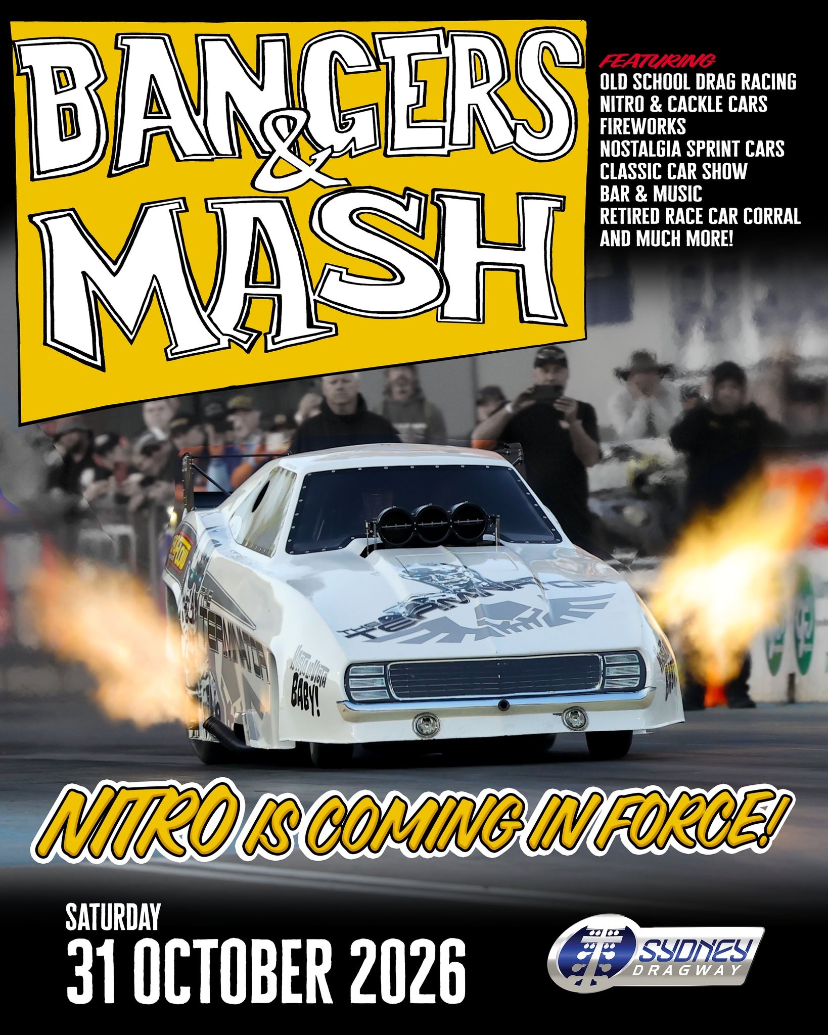 Bangers & Mash — Muscle/Classic spectator event in Sydney, NSW on Saturday 31 October 2026