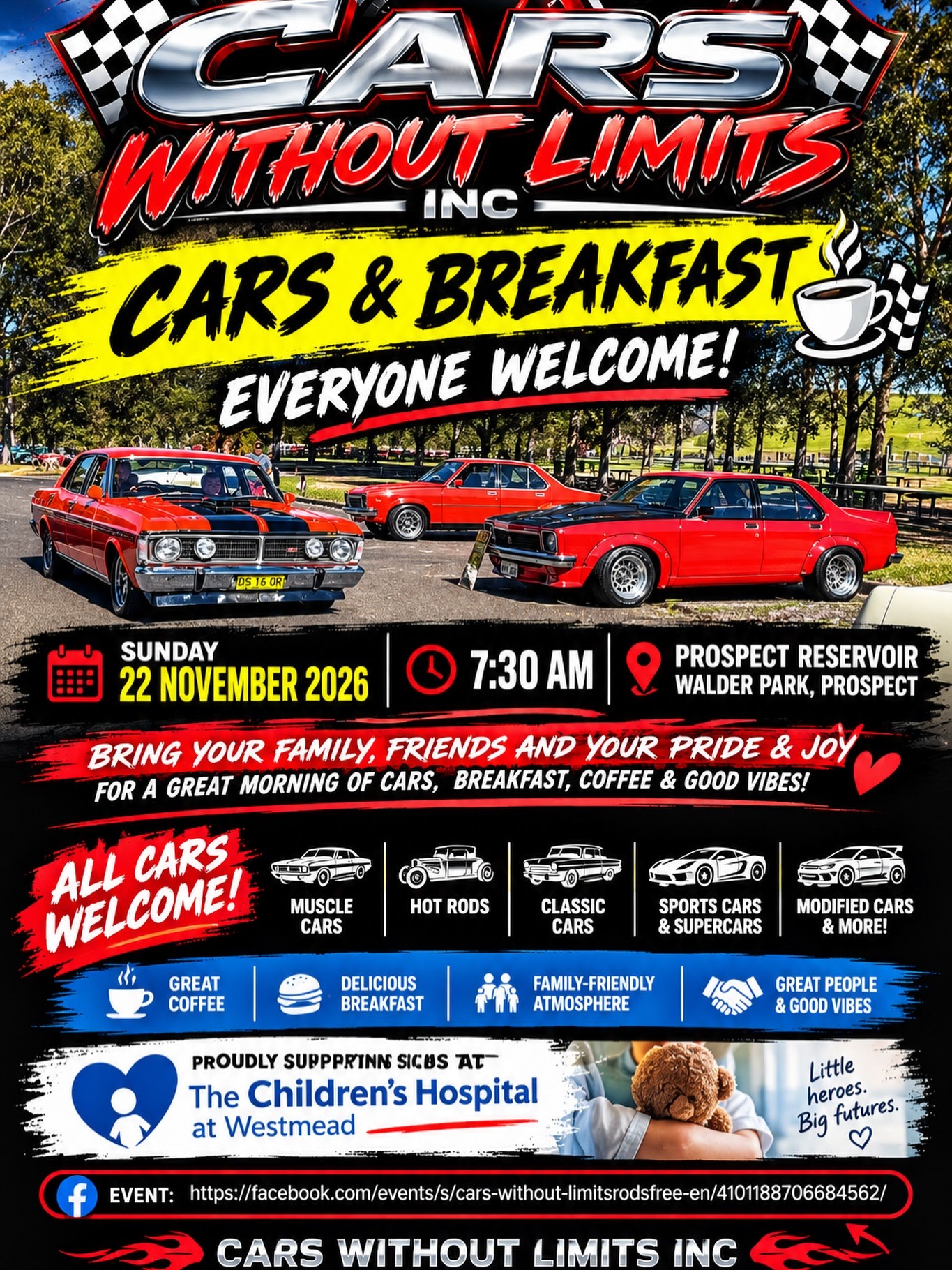 Cars & Breakfast — Muscle/Classic car meet in Sydney, NSW on Sunday 22 November 2026