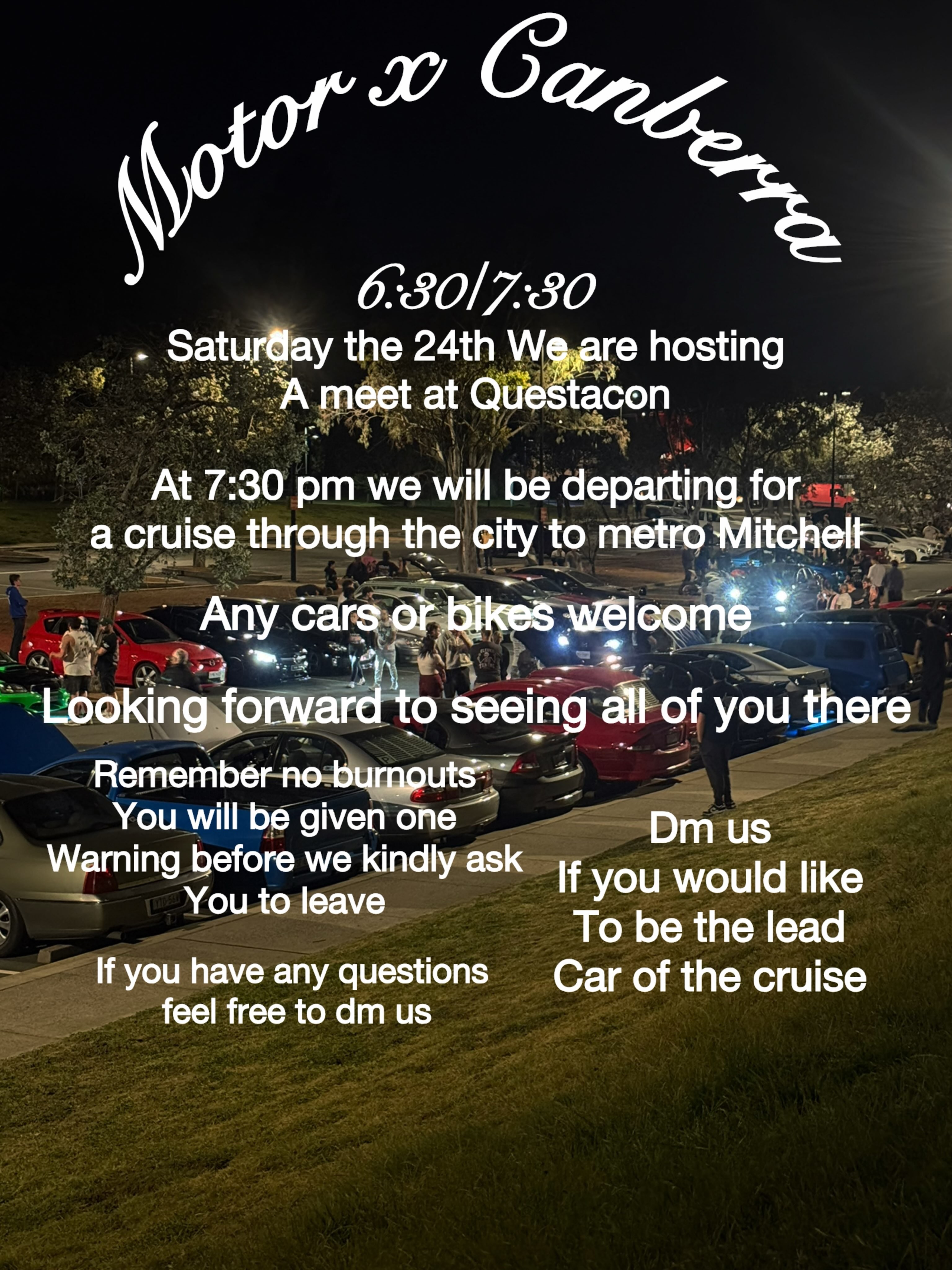 Motor x Canberra Meet & Cruise — car meet in Canberra, NSW on Saturday 24 October 2026