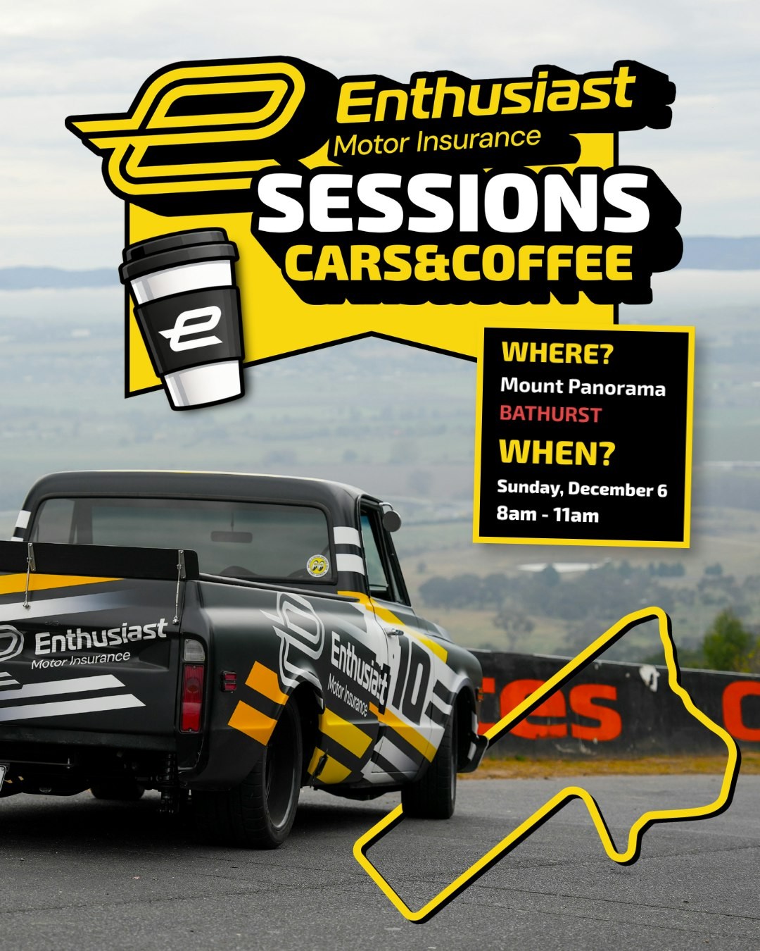 Enthusiast Sessions Cars & Coffee — car meet in Bathurst, NSW on Sunday 6 December 2026
