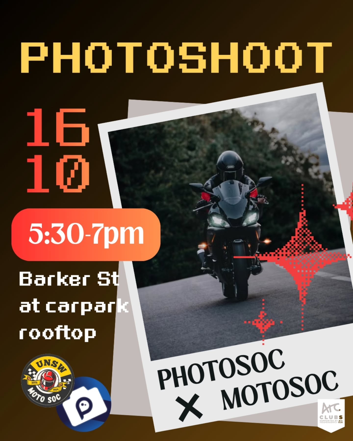 Photosoc x Motosoc Photoshoot — car meet in Sydney, NSW on Friday 16 October 2026