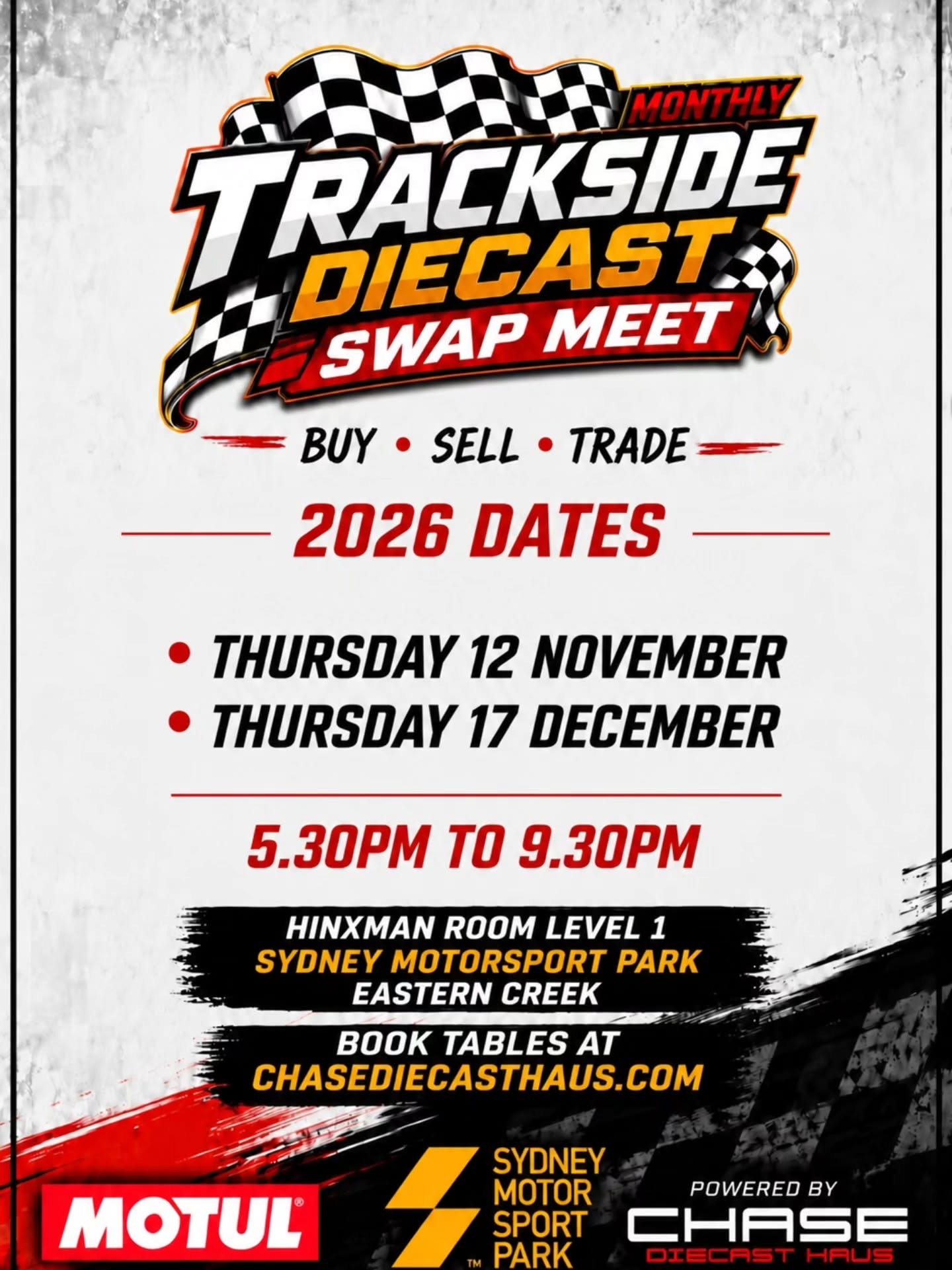 Trackside Diecast Swap Meet — 4x4/Classic car meet in Sydney, NSW on Thursday 12 November 2026