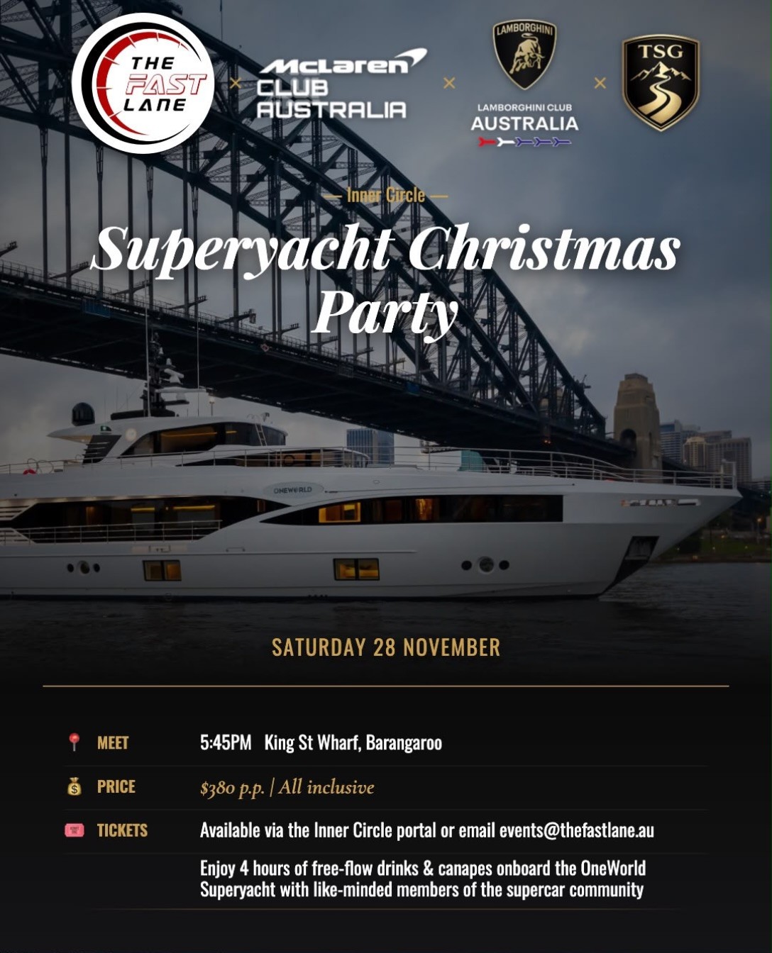 Superyacht Christmas Party — Exotic car meet in Sydney, NSW on Saturday 28 November 2026