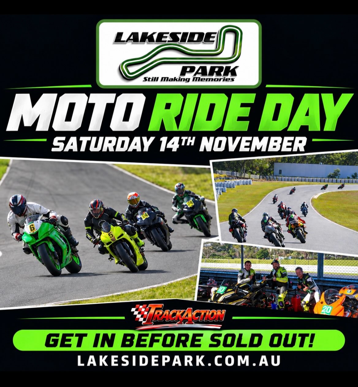 Moto Ride Day — track day in Brisbane, QLD on Saturday 14 November 2026
