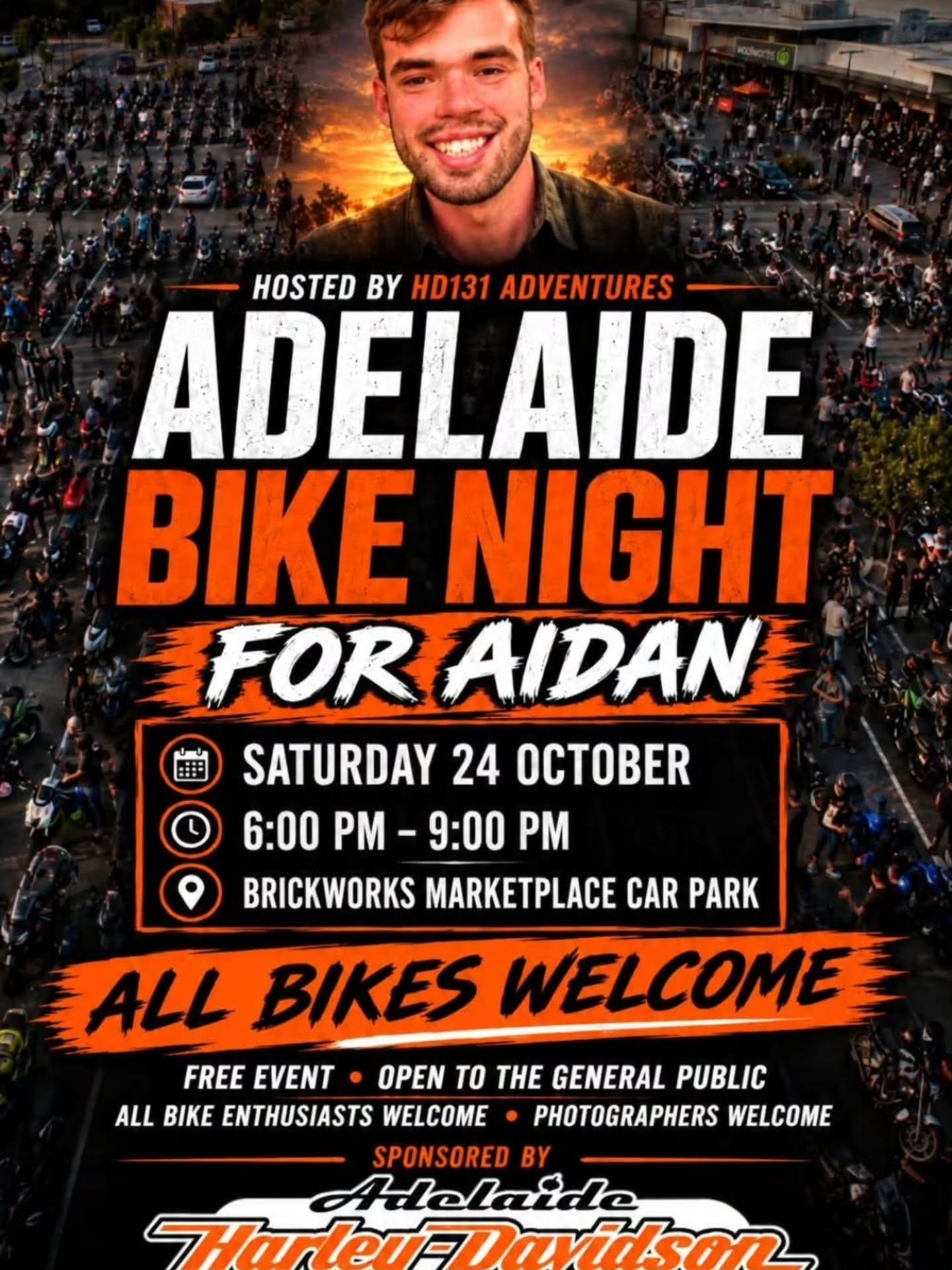 Adelaide Bike Night For Aidan — Stance car meet in Adelaide, SA on Saturday 24 October 2026