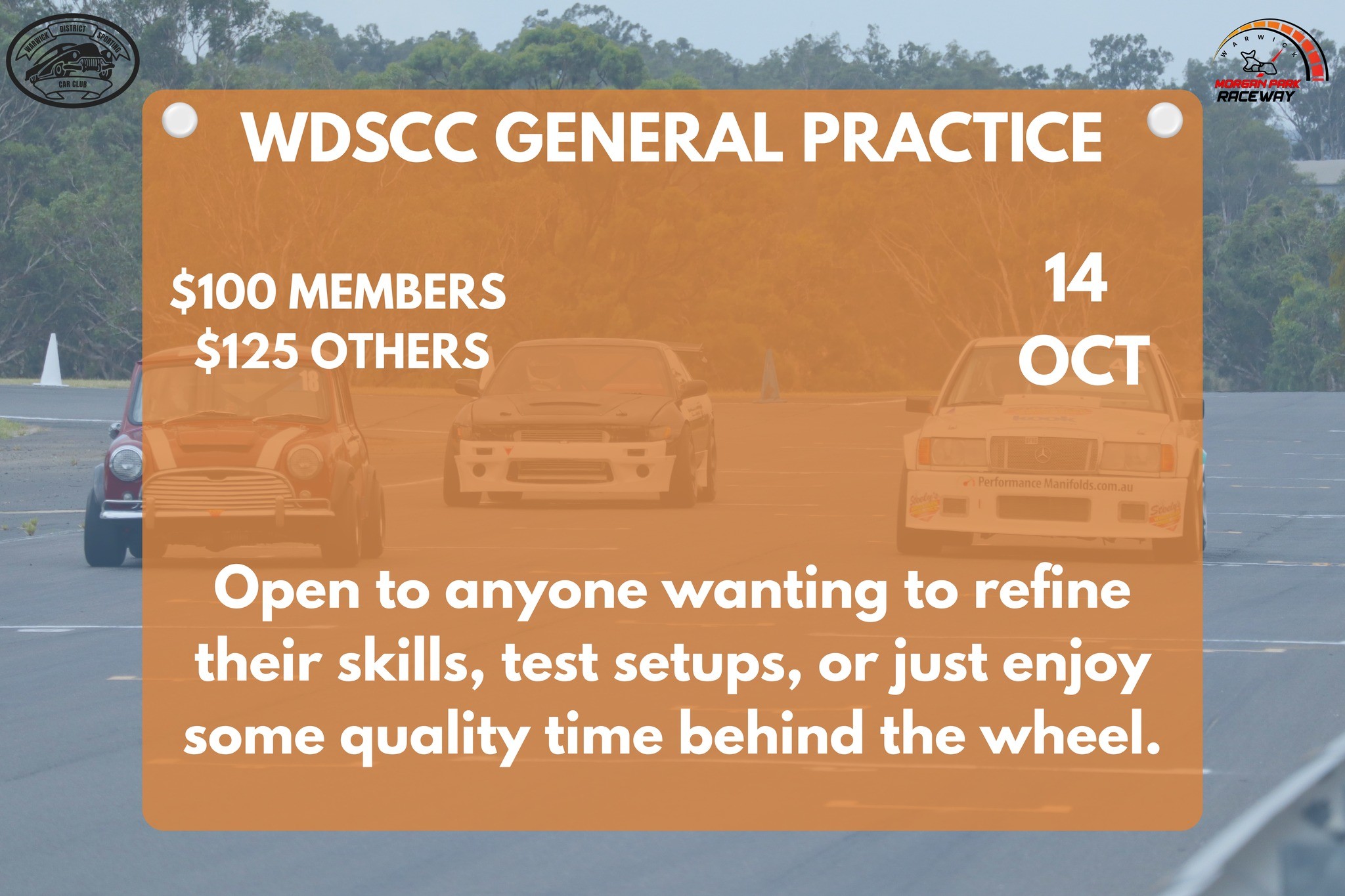 WDSCC General Practice — Muscle track day in Brisbane, QLD on Wednesday 14 October 2026