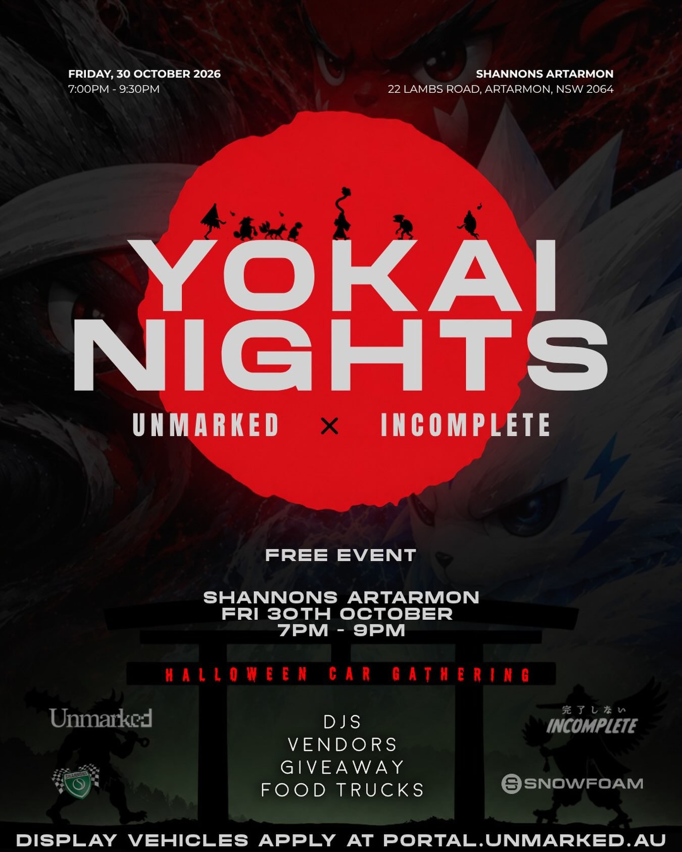 Yokai Nights — JDM car meet in Sydney, NSW on Friday 30 October 2026