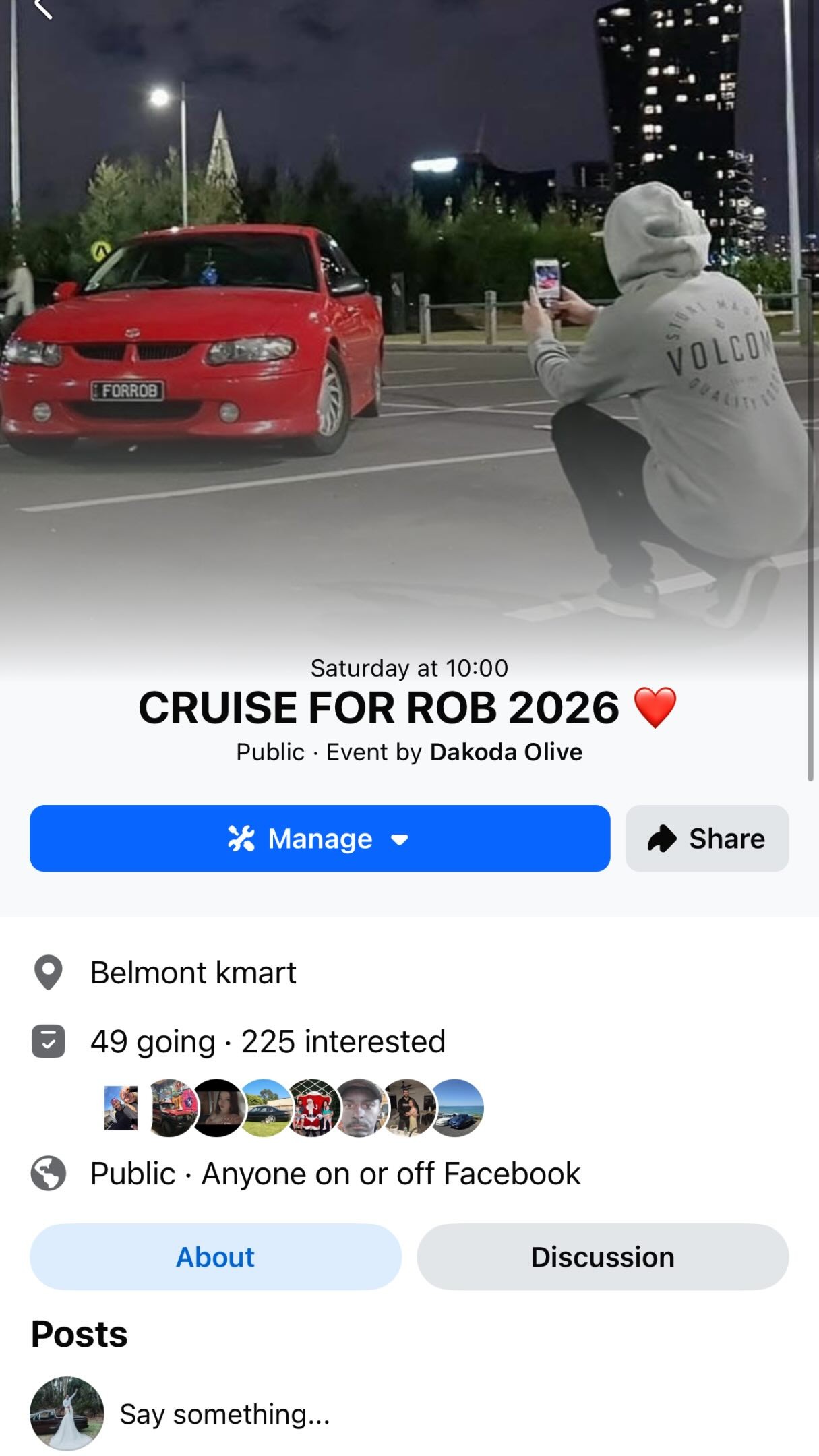 Cruise for Rob 2026 — Muscle car meet in Newcastle, NSW on Saturday 17 October 2026