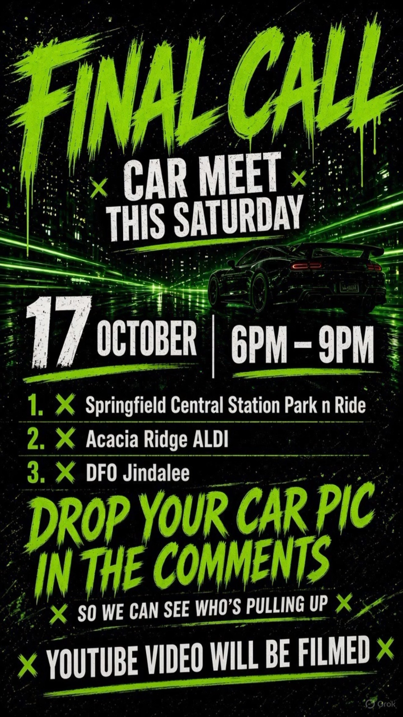 Final Call Car Meet — Muscle car meet in Brisbane, QLD on Saturday 17 October 2026