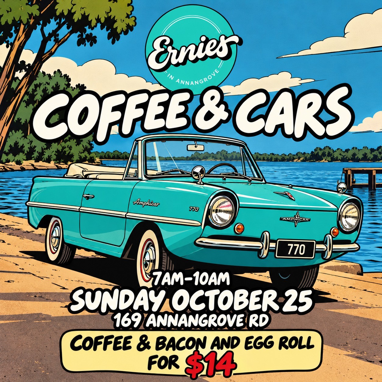 Ernies Coffee & Cars — Classic car meet in Sydney, NSW on Sunday 25 October 2026
