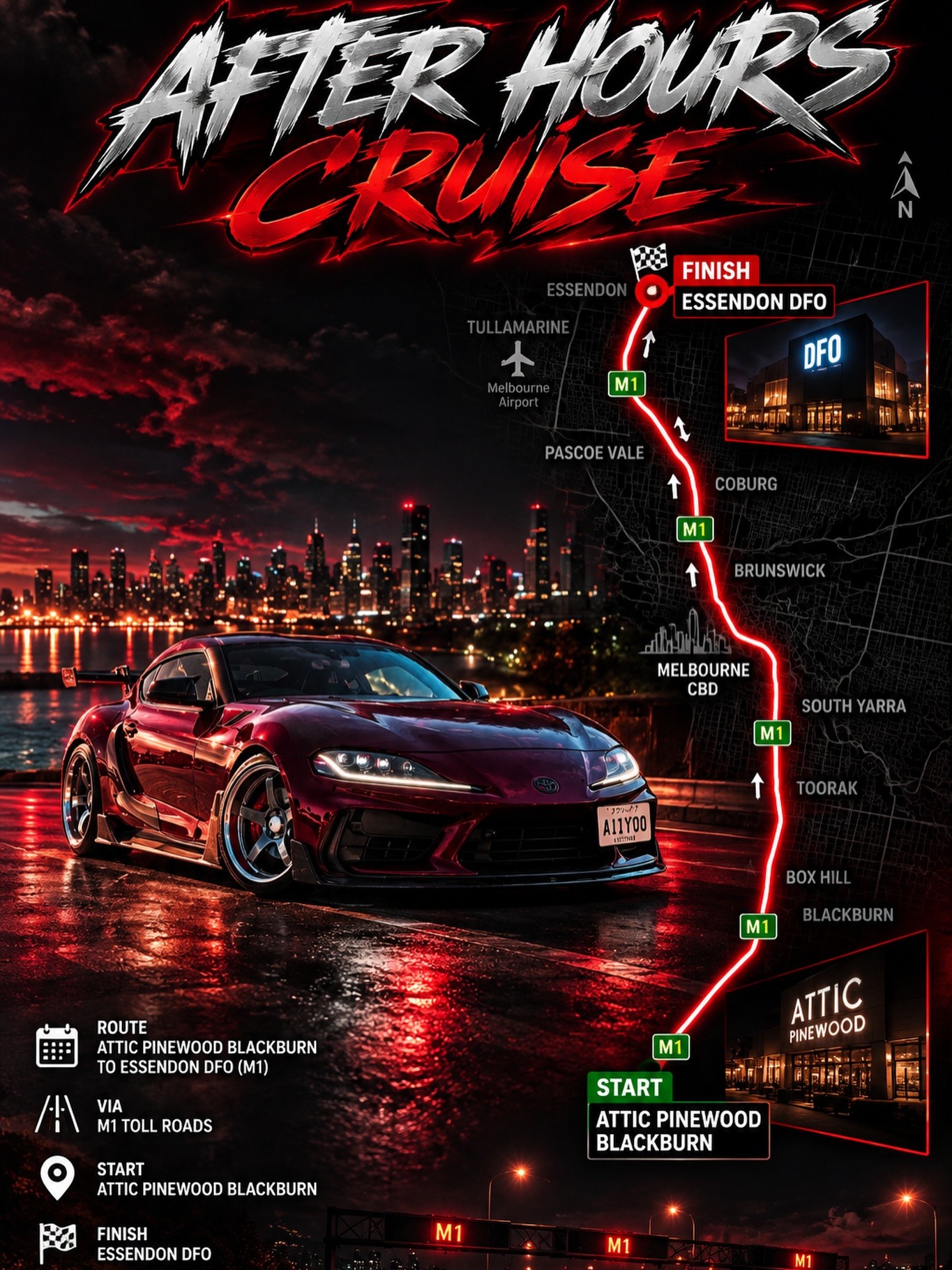 After Hours Cruise — JDM/Euro car meet in Melbourne, VIC on Friday 23 October 2026