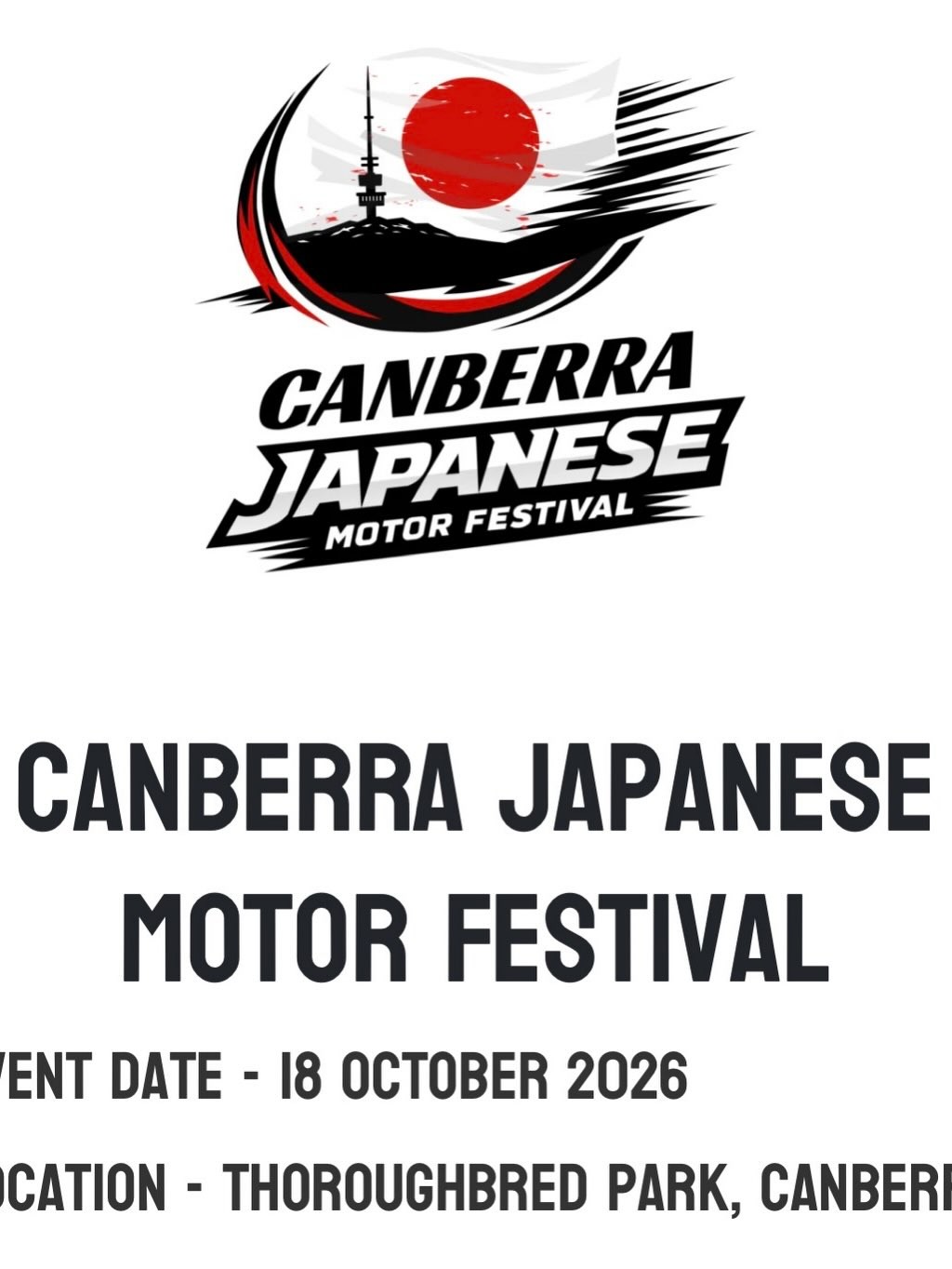 Canberra Japanese Motor Festival — JDM spectator event in Canberra, NSW on Sunday 18 October 2026