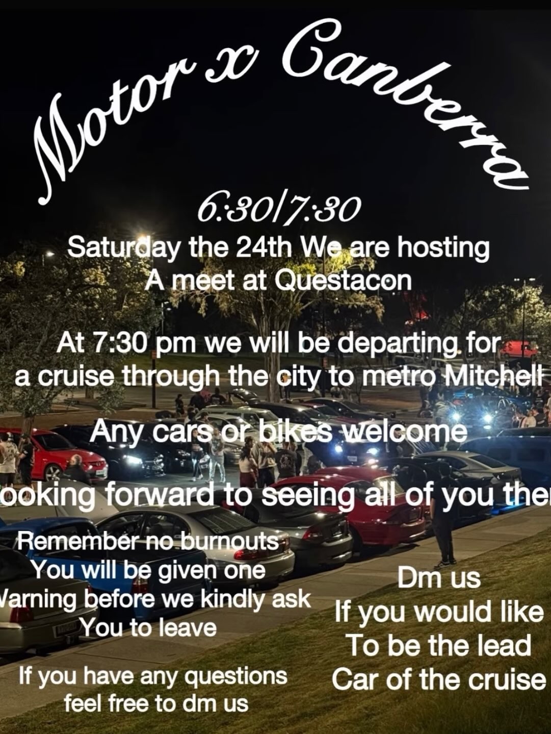 Motor x Canberra Meet & Cruise — car meet in Canberra, NSW on Saturday 24 October 2026