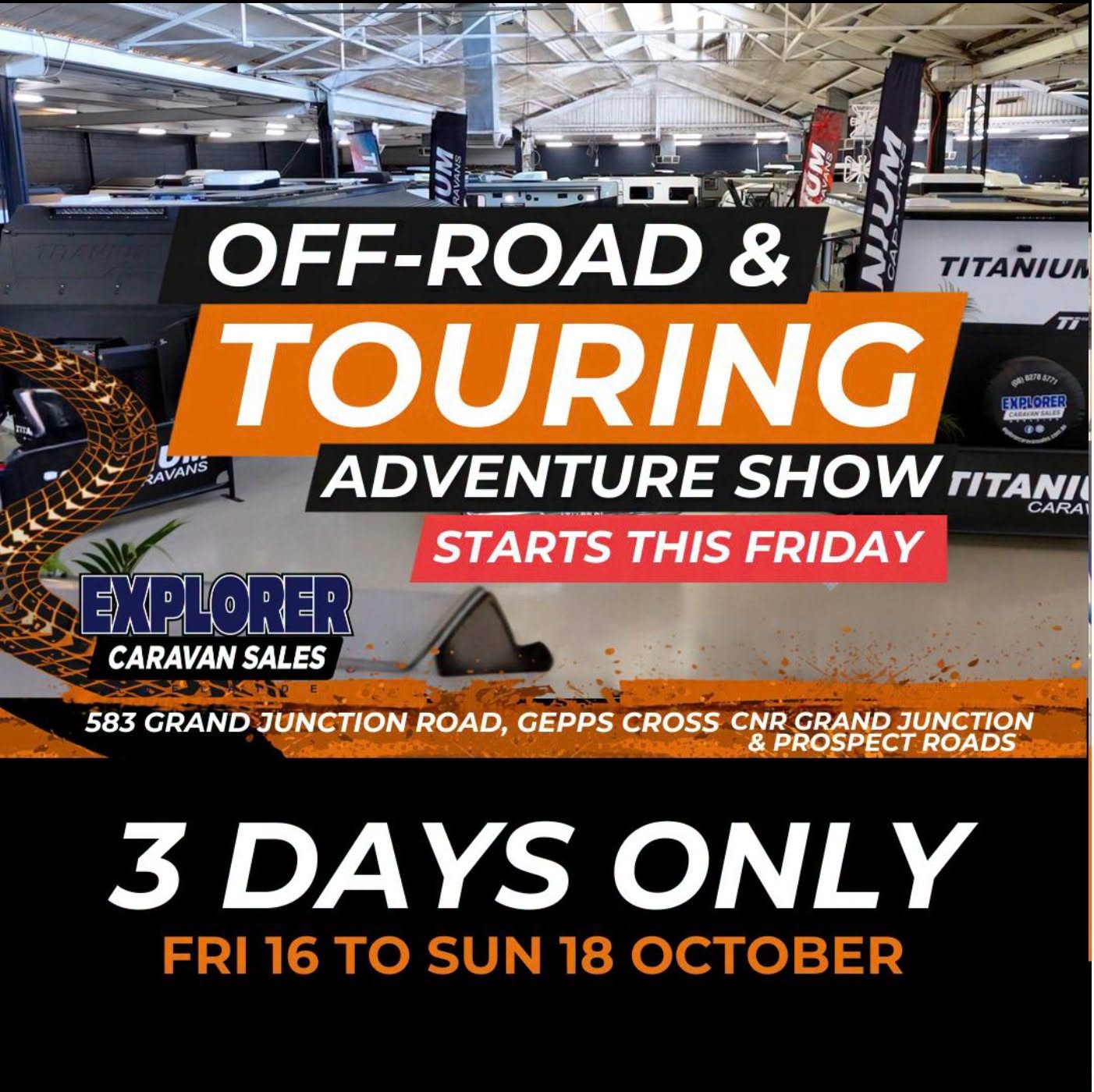 Off-Road & Touring Adventure Show — 4x4 car meet in Adelaide, SA on Friday 16 October 2026