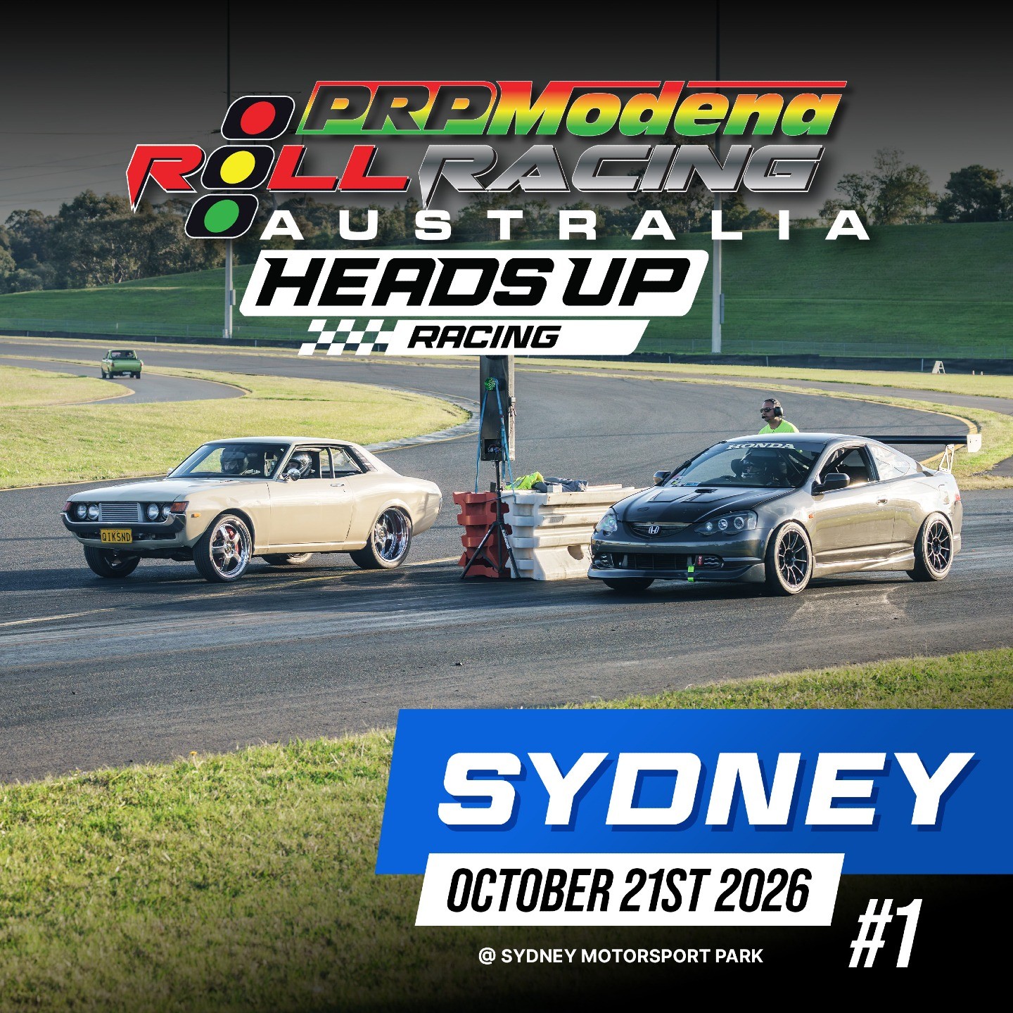 Roll Racing Sydney Heads Up Racing — JDM/Muscle track day in Sydney, NSW on Wednesday 21 October 2026