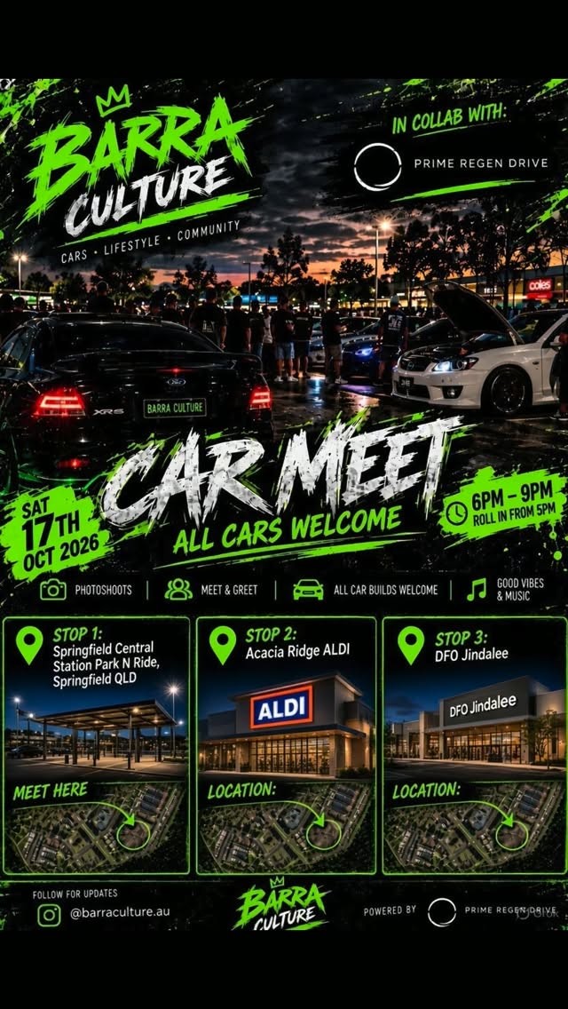 Barra Culture Car Meet — Muscle car meet in Brisbane, QLD on Saturday 17 October 2026