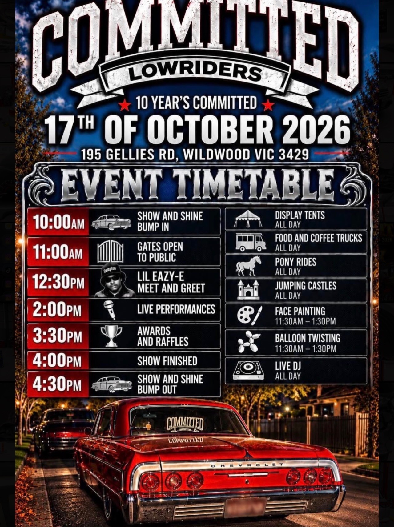 10 Year's Committed — Stance/Classic car meet in Melbourne, VIC on Saturday 17 October 2026