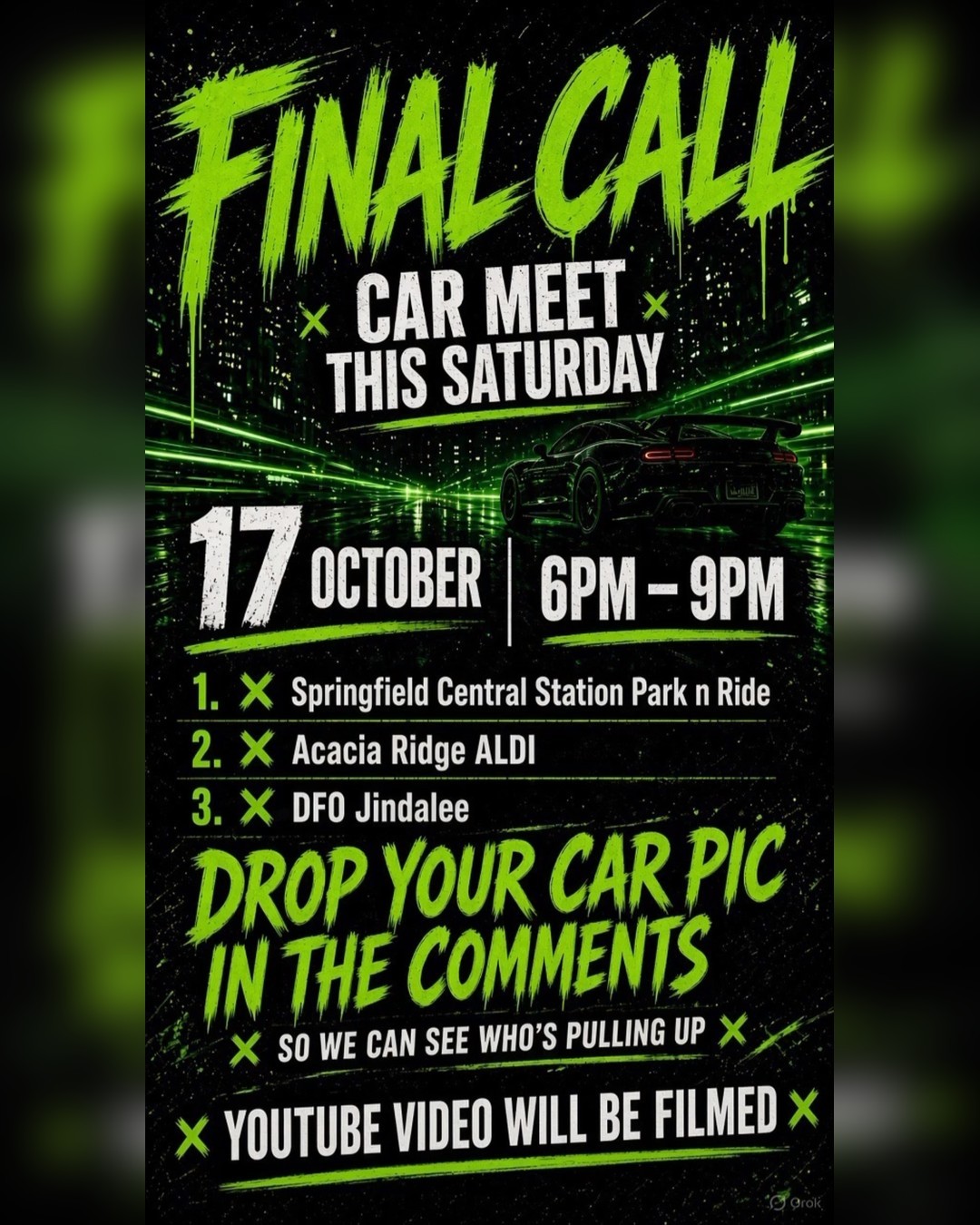 Final Call Car Meet — Muscle car meet in Brisbane, QLD on Saturday 17 October 2026