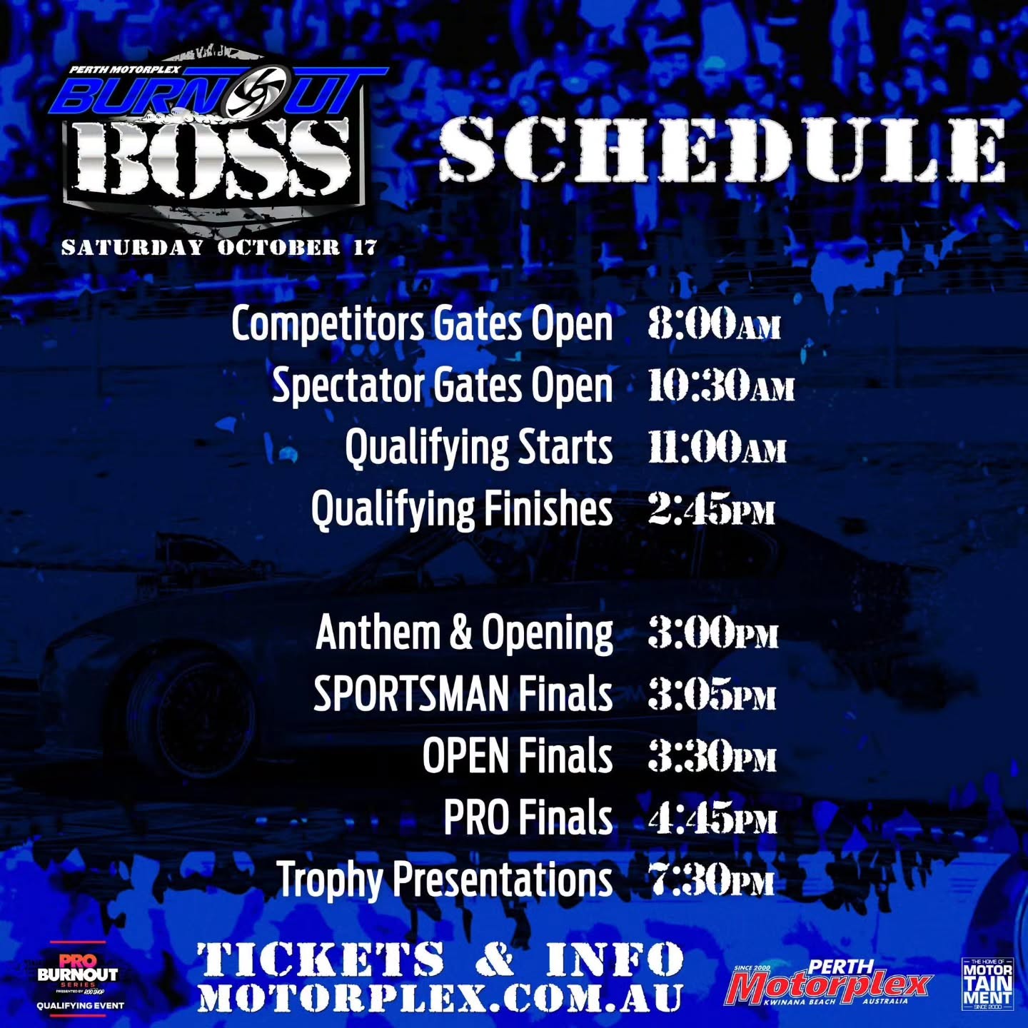 Burnout Boss — Muscle spectator event in Perth, WA on Saturday 17 October 2026