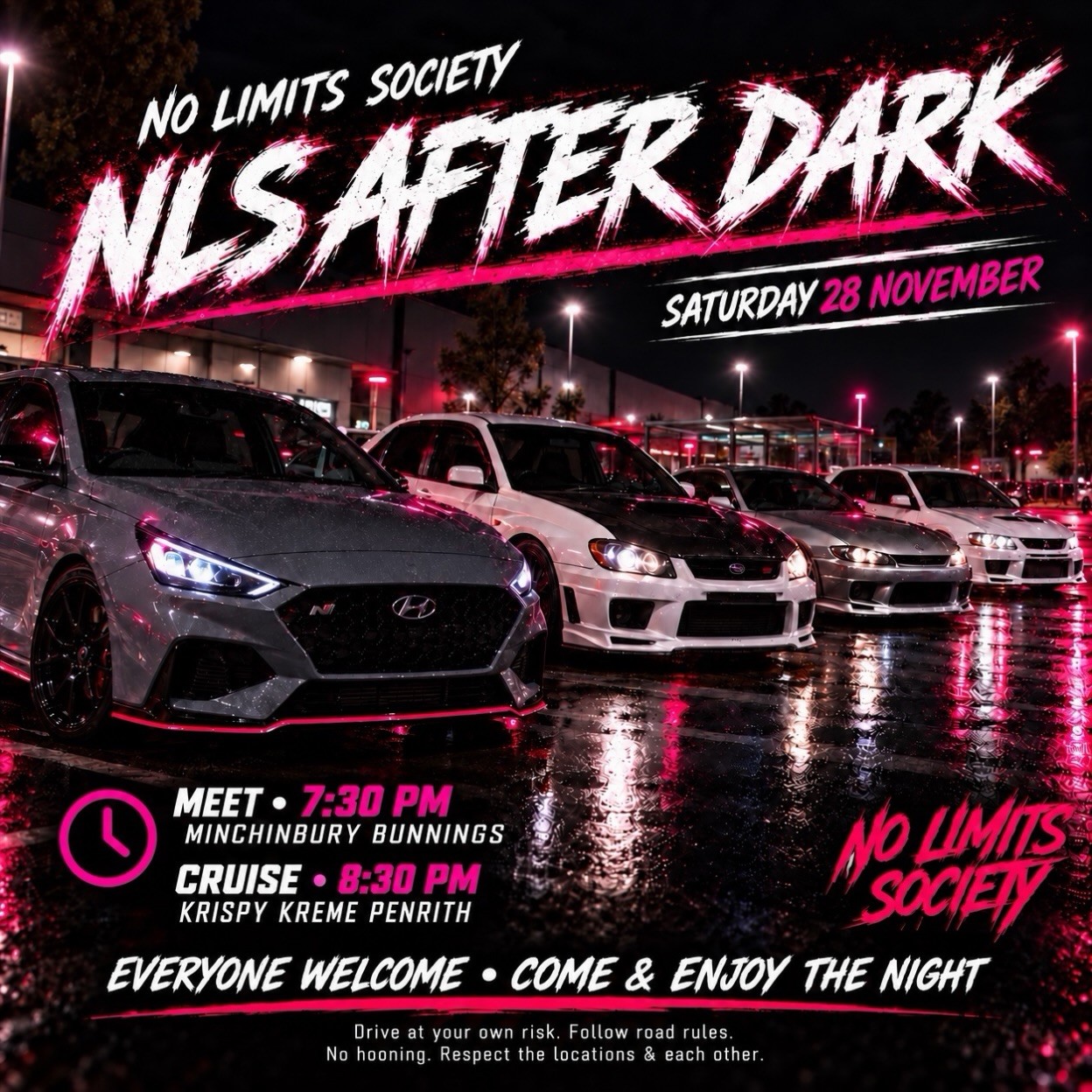NLS After Dark — JDM car meet in Sydney, NSW on Saturday 28 November 2026