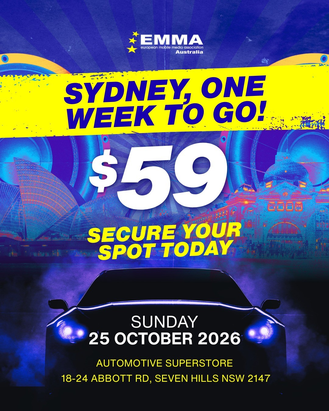 EMMA Australia Sydney — car meet in Sydney, NSW on Sunday 25 October 2026