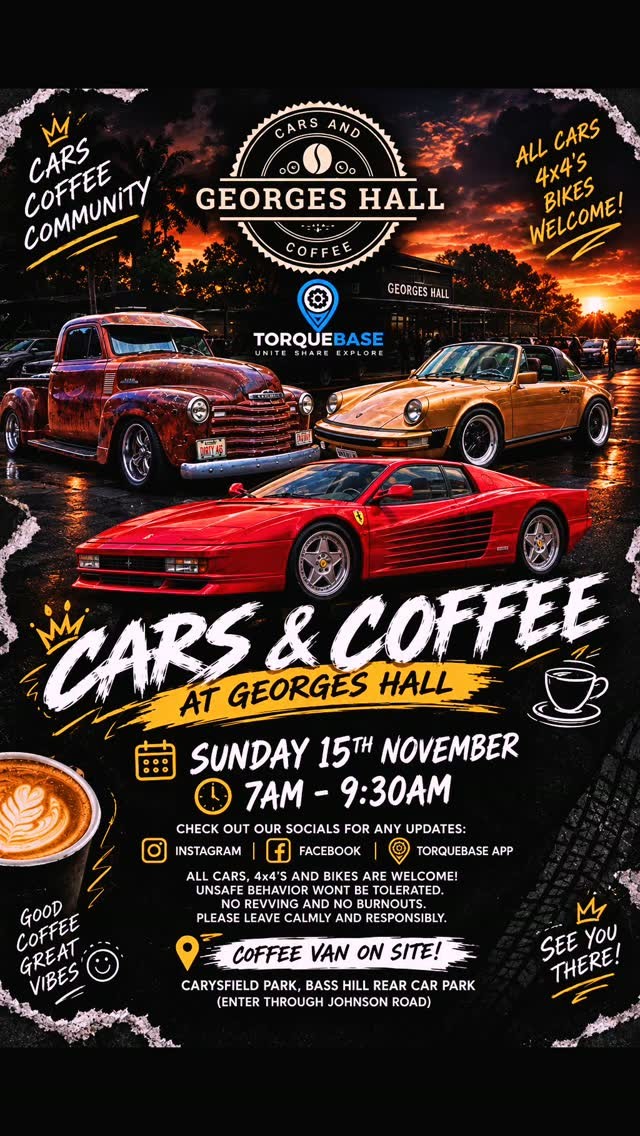 Cars & Coffee at Georges Hall — 4x4/Classic car meet in Sydney, NSW on Sunday 15 November 2026