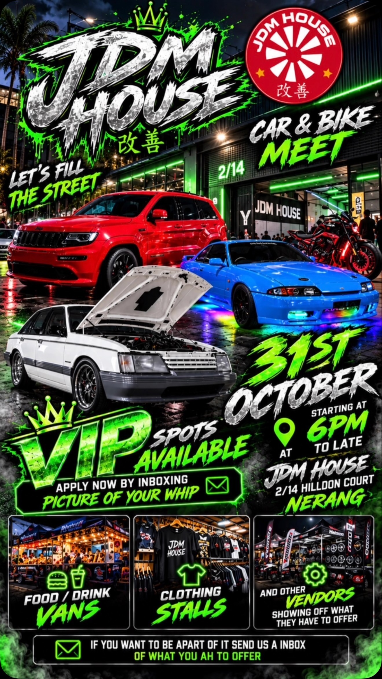 JDM House Car & Bike Meet — JDM car meet in Gold Coast, QLD on Saturday 31 October 2026