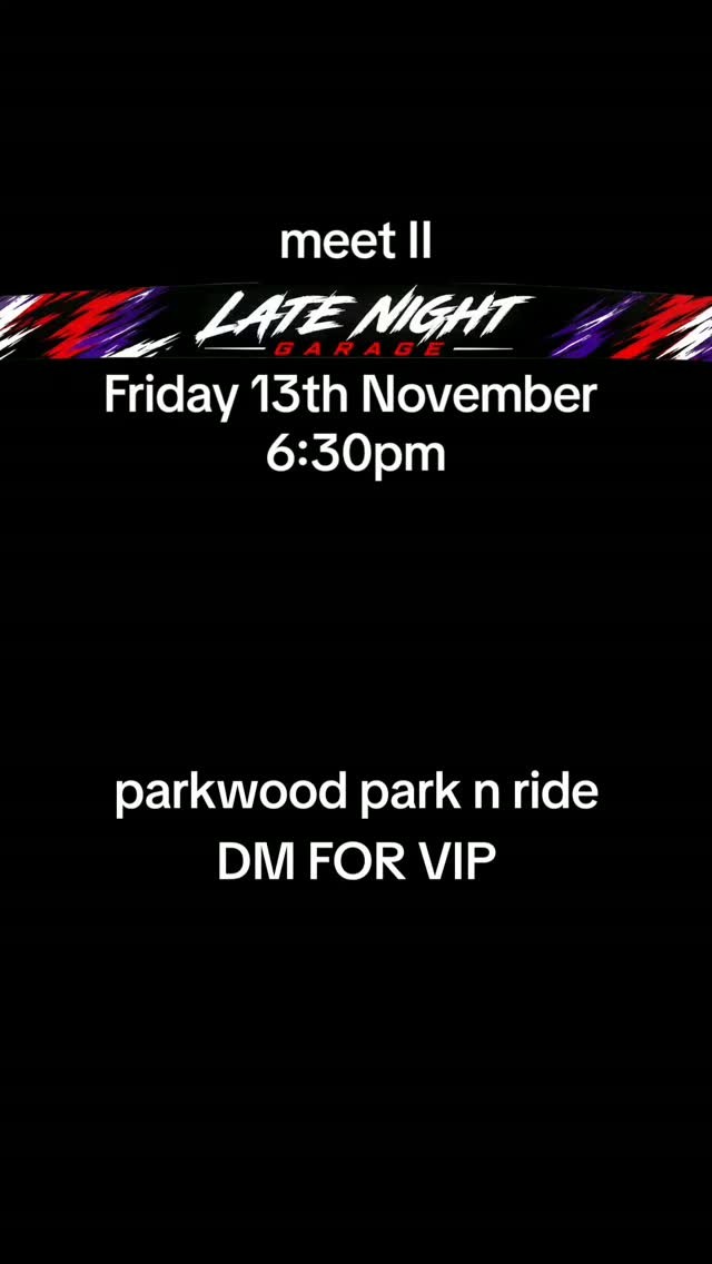 Late Night Garage Meet II — car meet in Gold Coast, QLD on Friday 13 November 2026