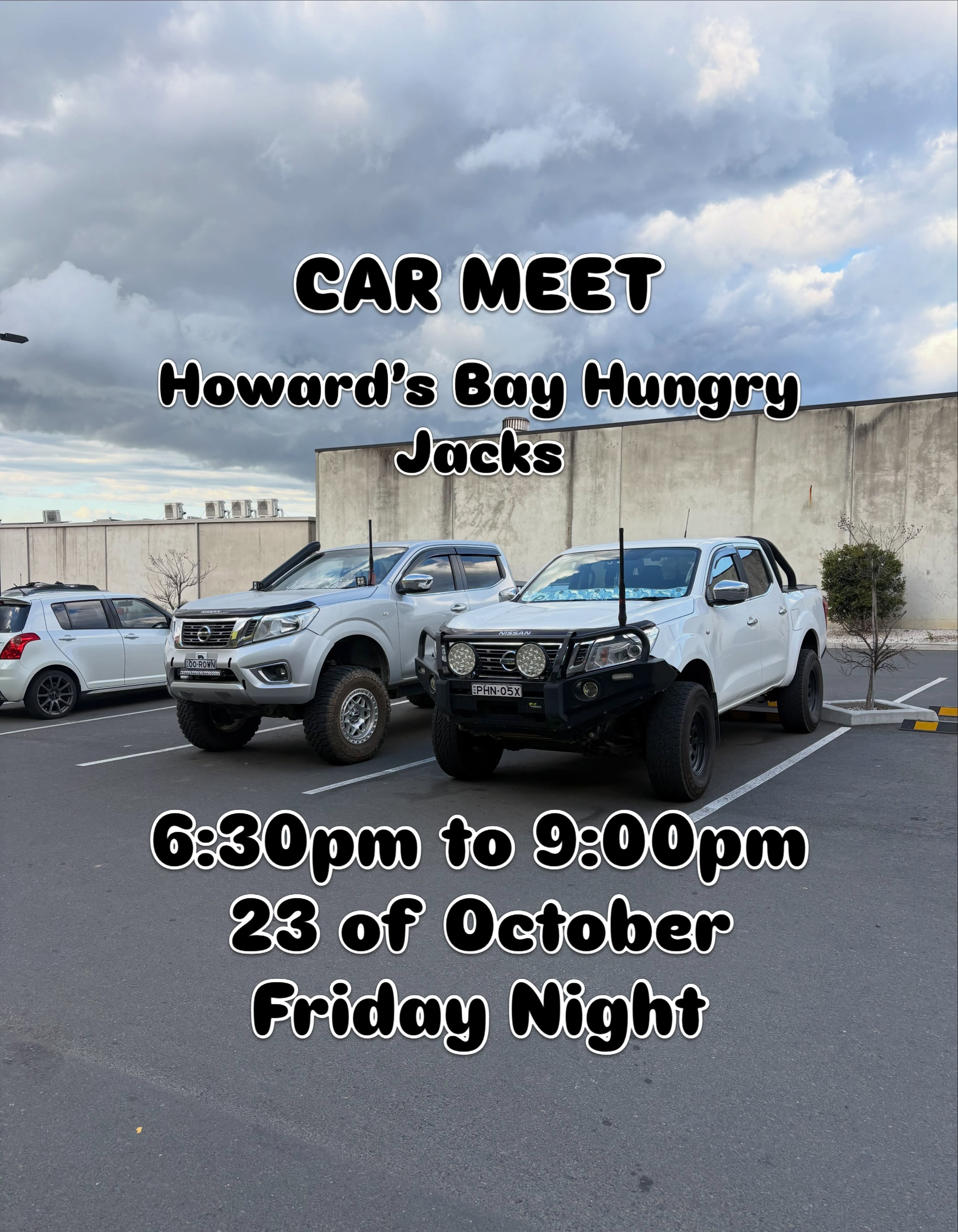 Howard's Bay Hungry Jacks Car Meet — 4x4 car meet in Wollongong, NSW on Friday 23 October 2026