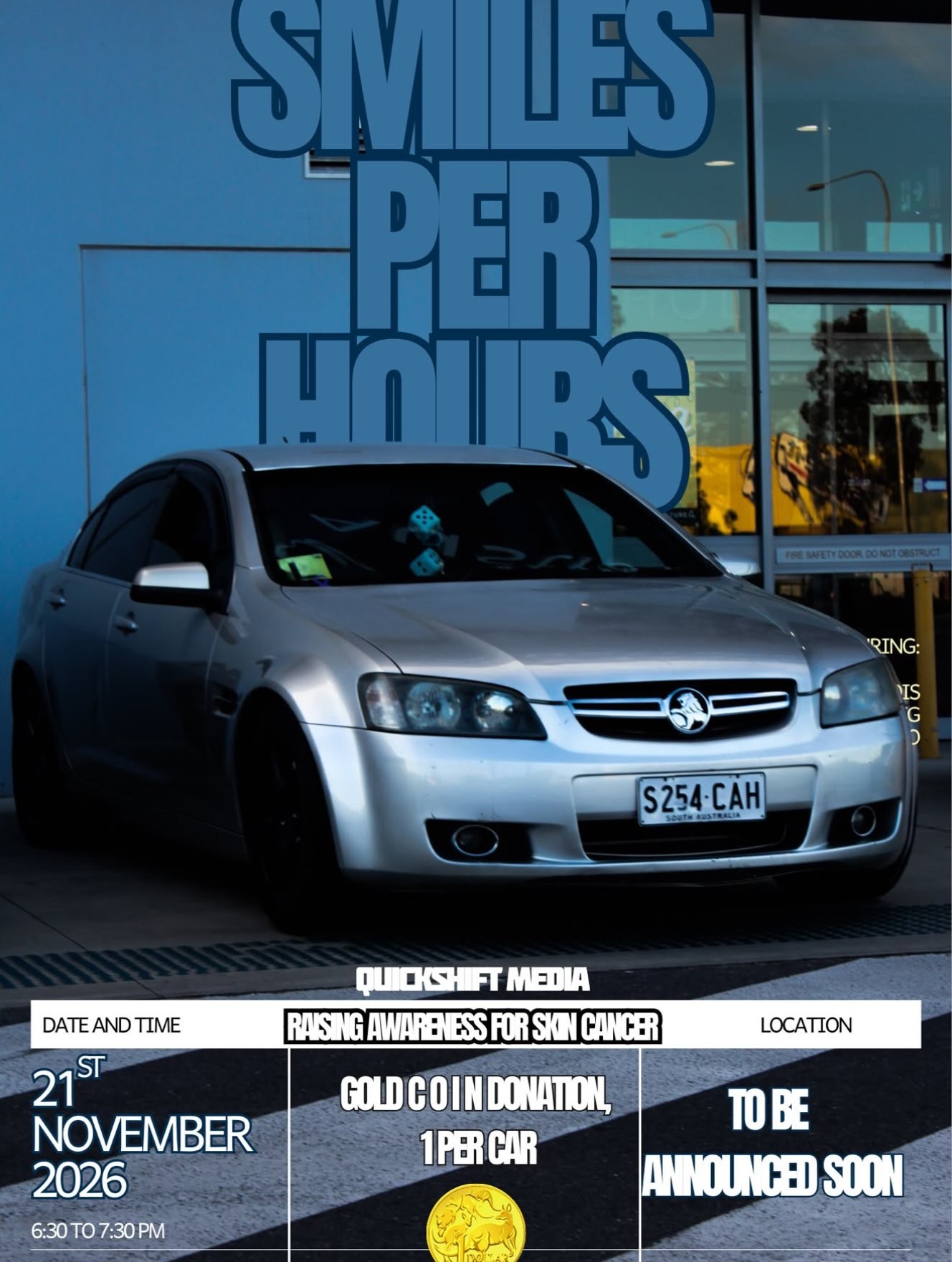 Smiles Per Hour Car Meet — Muscle car meet in Adelaide, SA on Saturday 21 November 2026