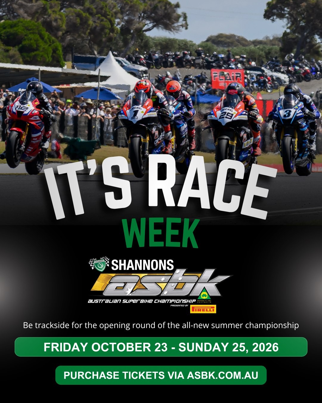 Shannons ASBK Australian Superbike Championship — Exotic spectator event in Melbourne, VIC on Friday 23 October 2026