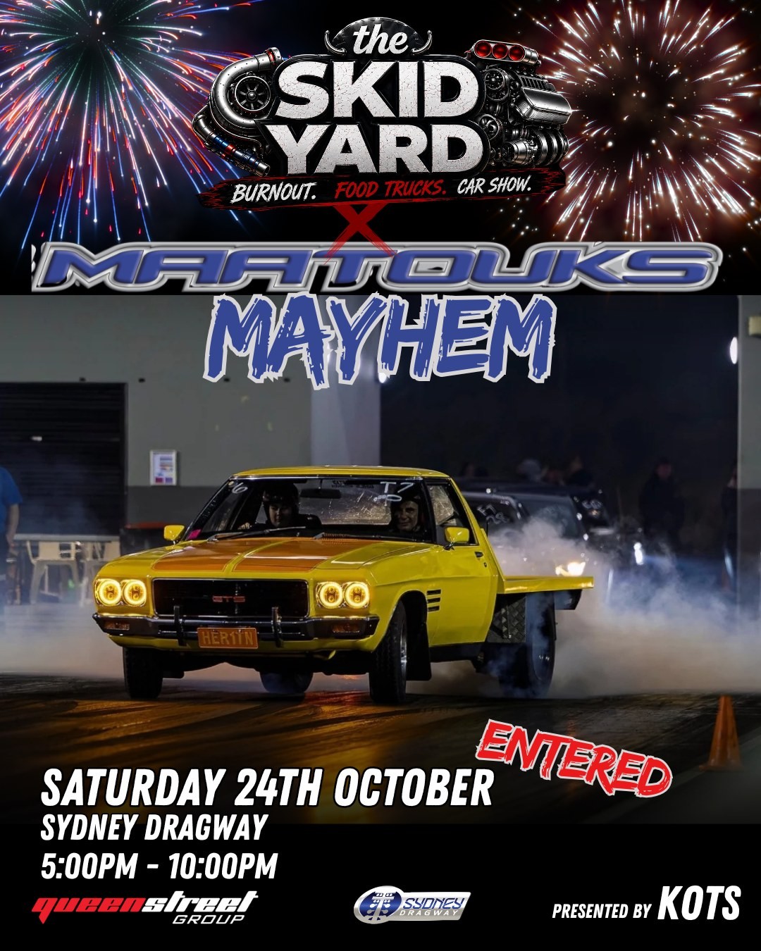 The Skid Yard x Maatouks Mayhem — JDM/Muscle spectator event in Sydney, NSW on Saturday 24 October 2026