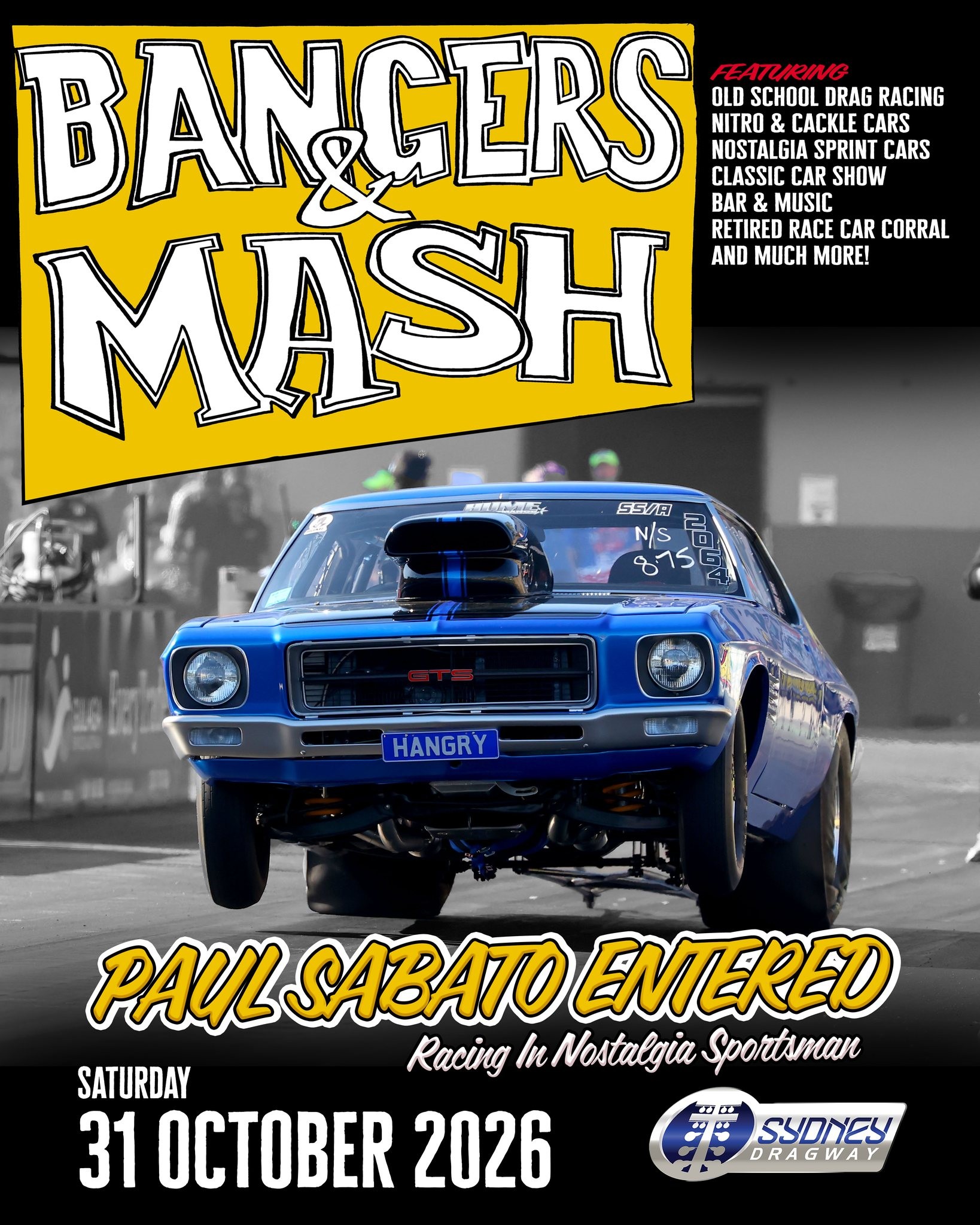 Bangers & Mash — Muscle/Classic spectator event in Sydney, NSW on Saturday 31 October 2026