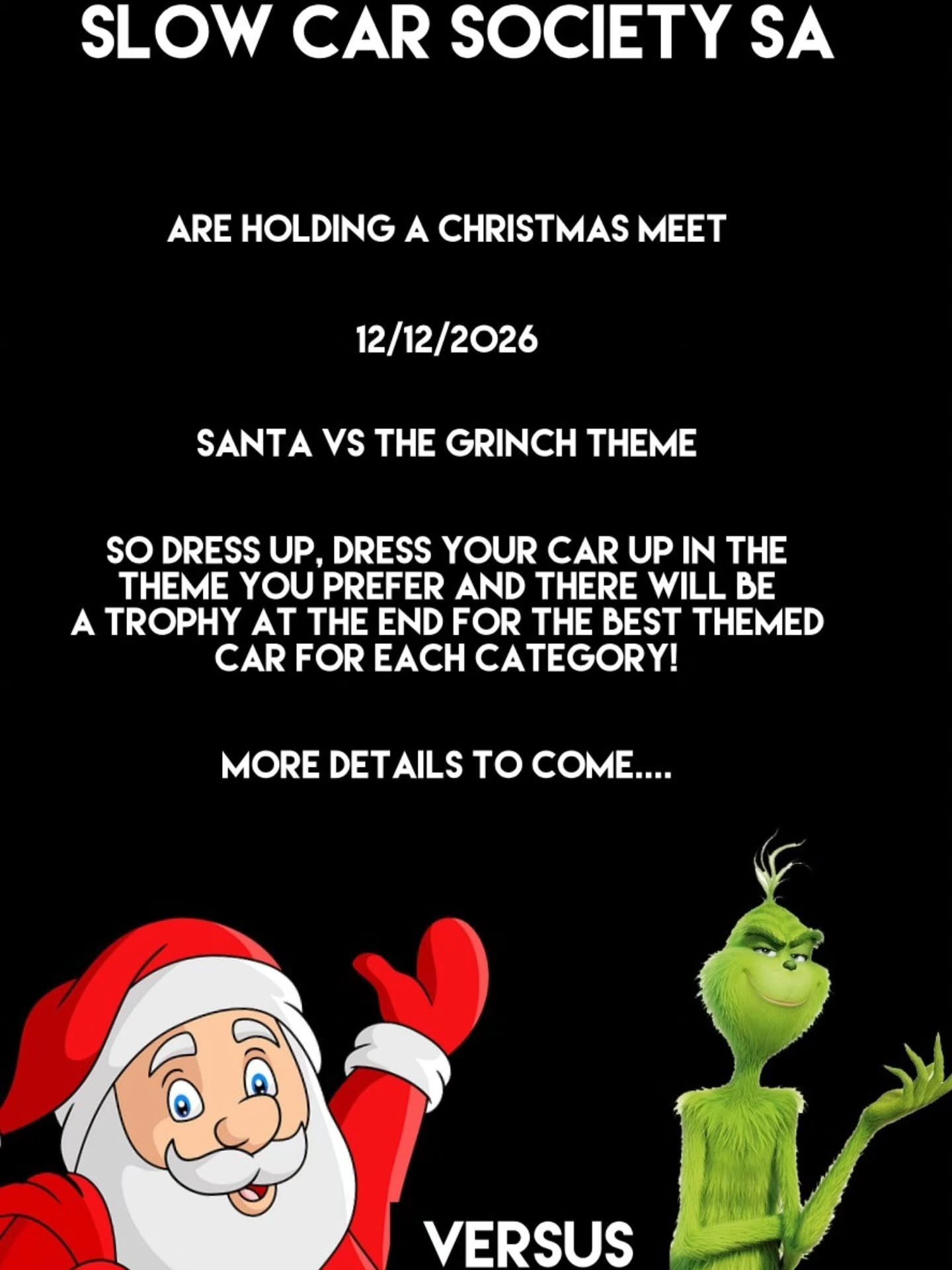 Slow Car Society SA Christmas Meet — Stance car meet in Adelaide, SA on Saturday 12 December 2026