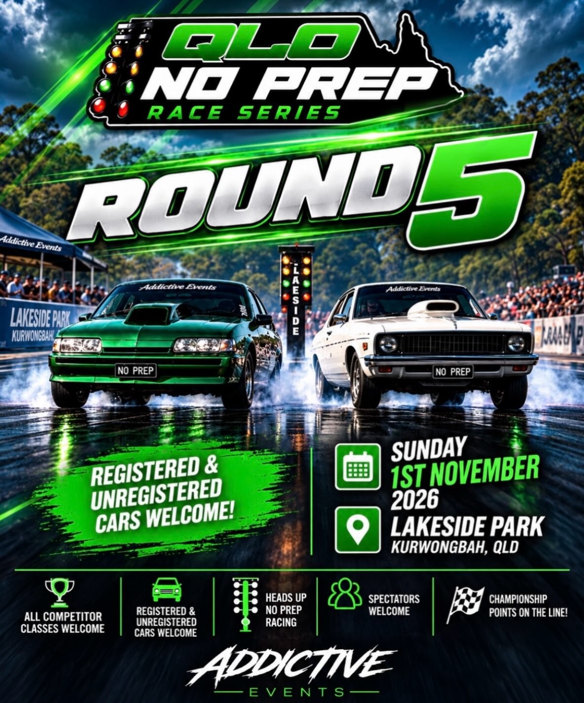QLD No Prep Race Series Round 5 — Muscle track day in Brisbane, QLD on Sunday 1 November 2026