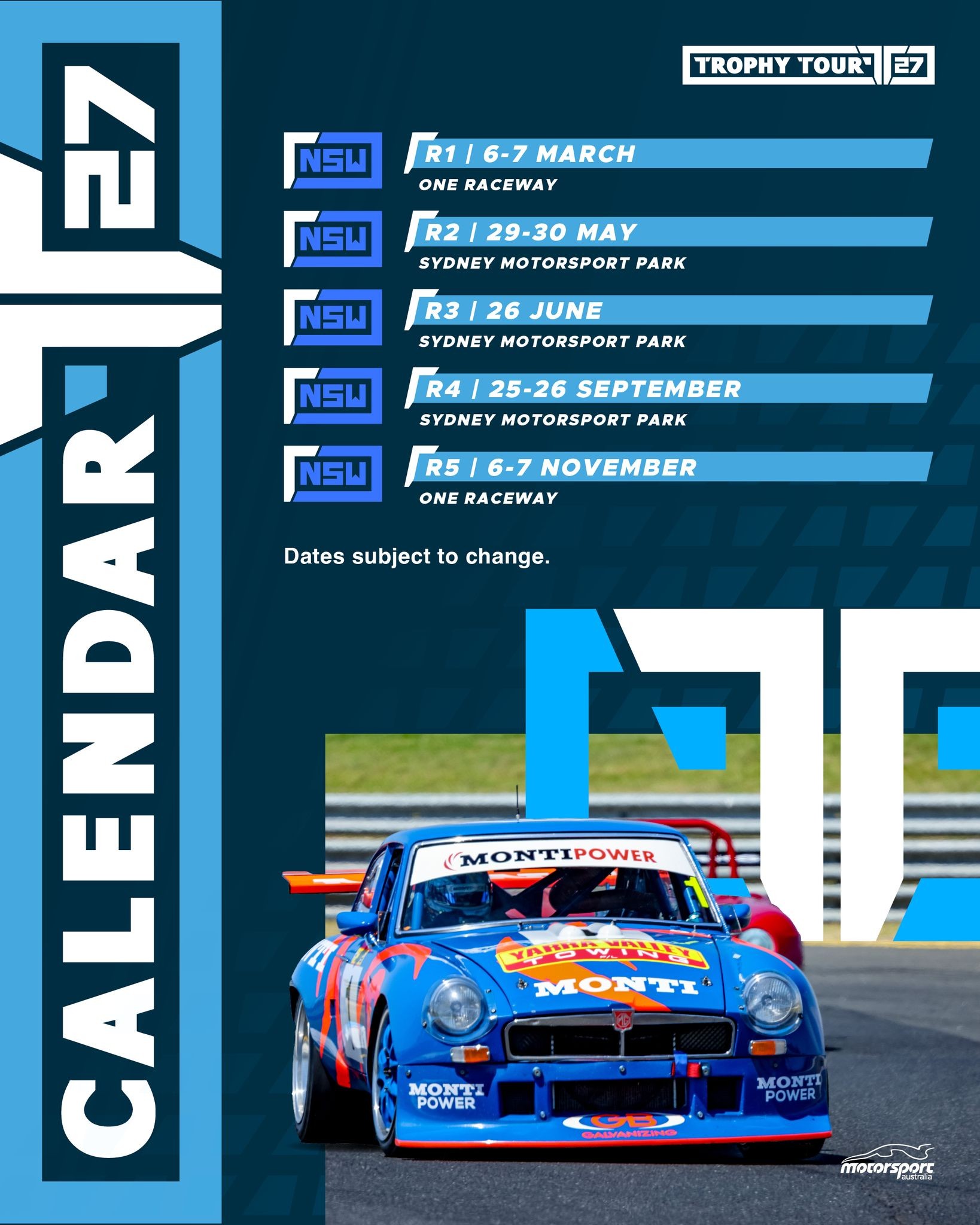 Trophy Tour - NSW Round 1 — track day in Sydney, NSW on Saturday 6 March 2027