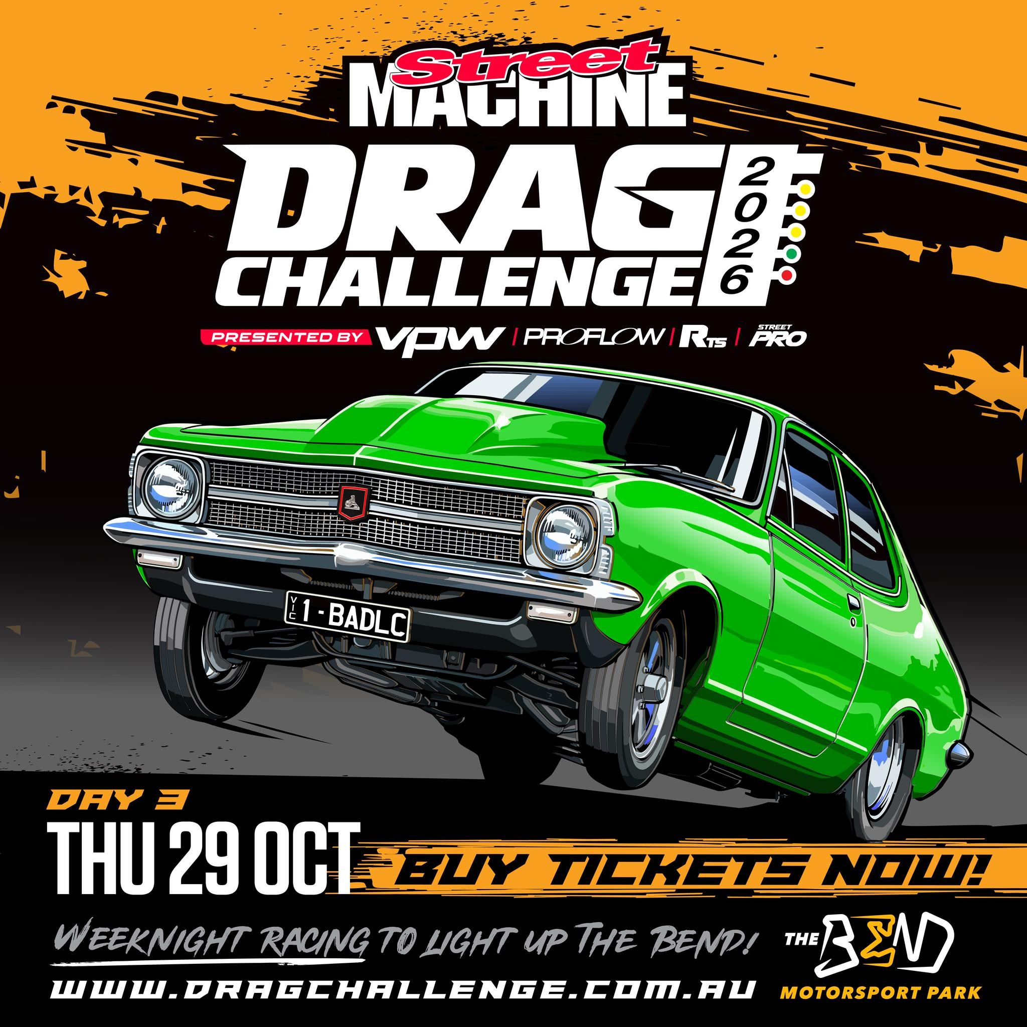 Street Machine Drag Challenge — Muscle spectator event in Adelaide, SA on Thursday 29 October 2026