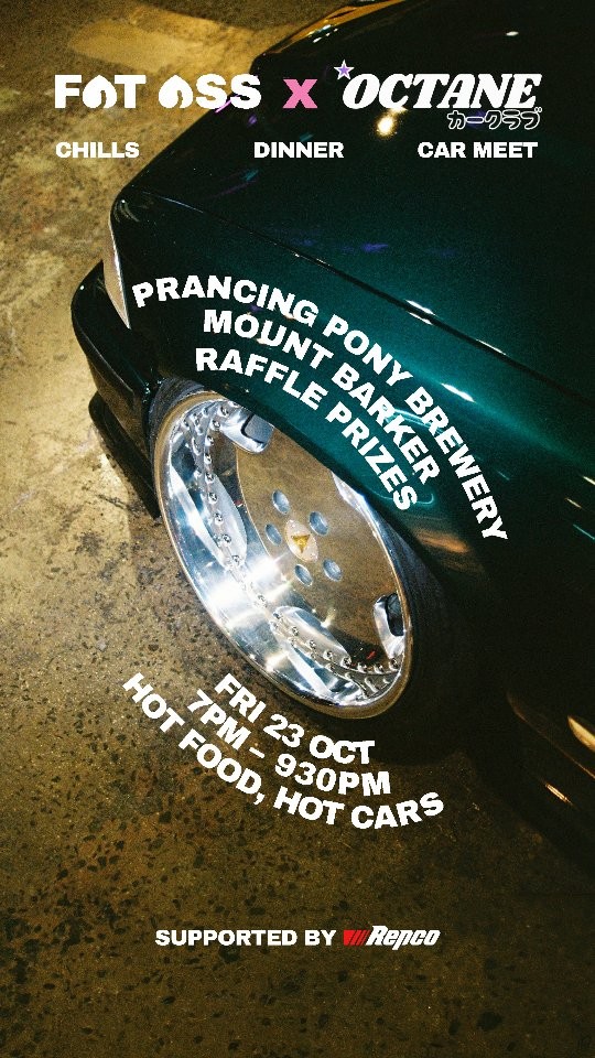 Fat Ass x Octane Car Meet — Euro/JDM car meet in Adelaide, SA on Friday 23 October 2026