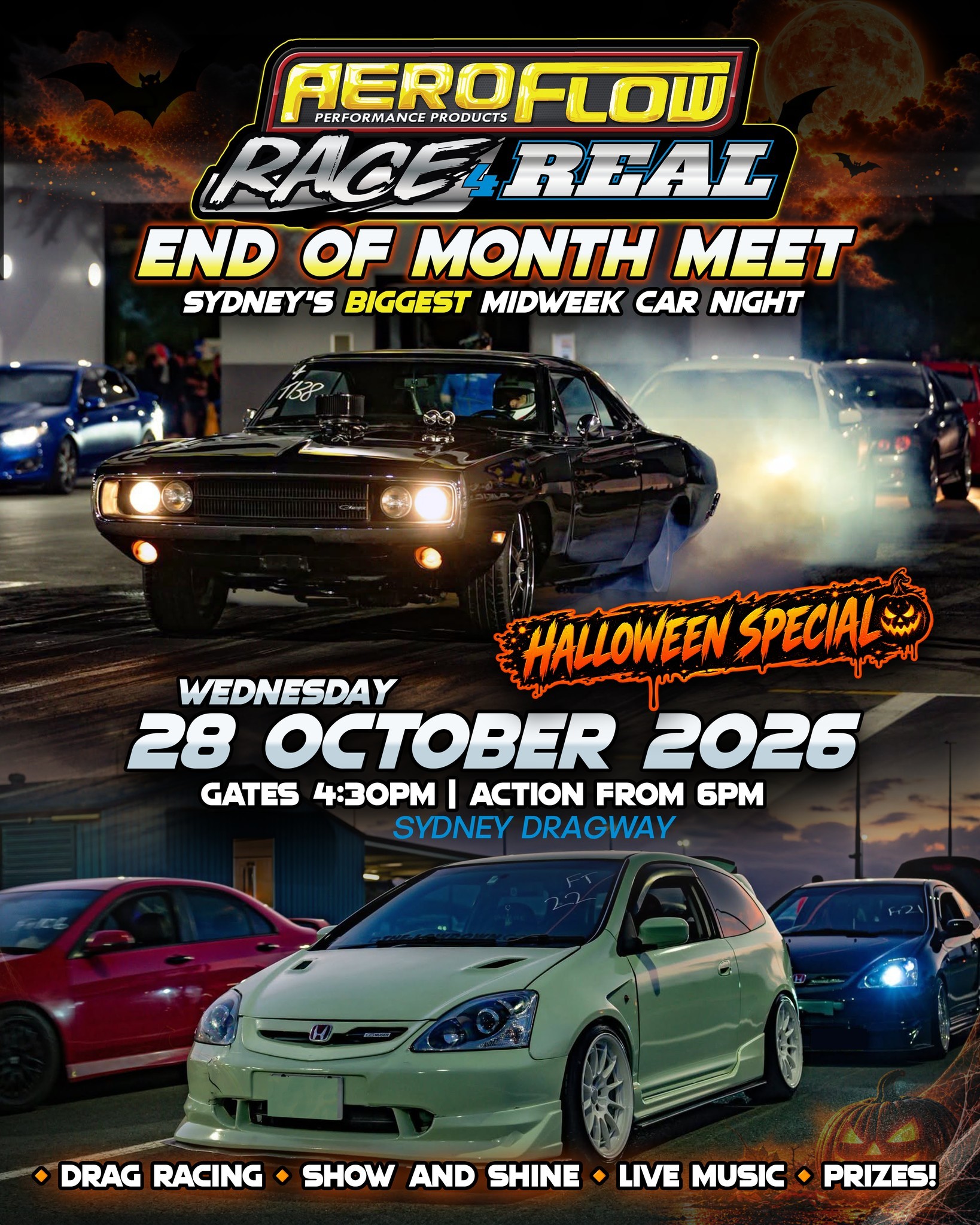 Aeroflow Race 4 Real - End of Month Meet — Muscle/JDM track day in Sydney, NSW on Wednesday 28 October 2026