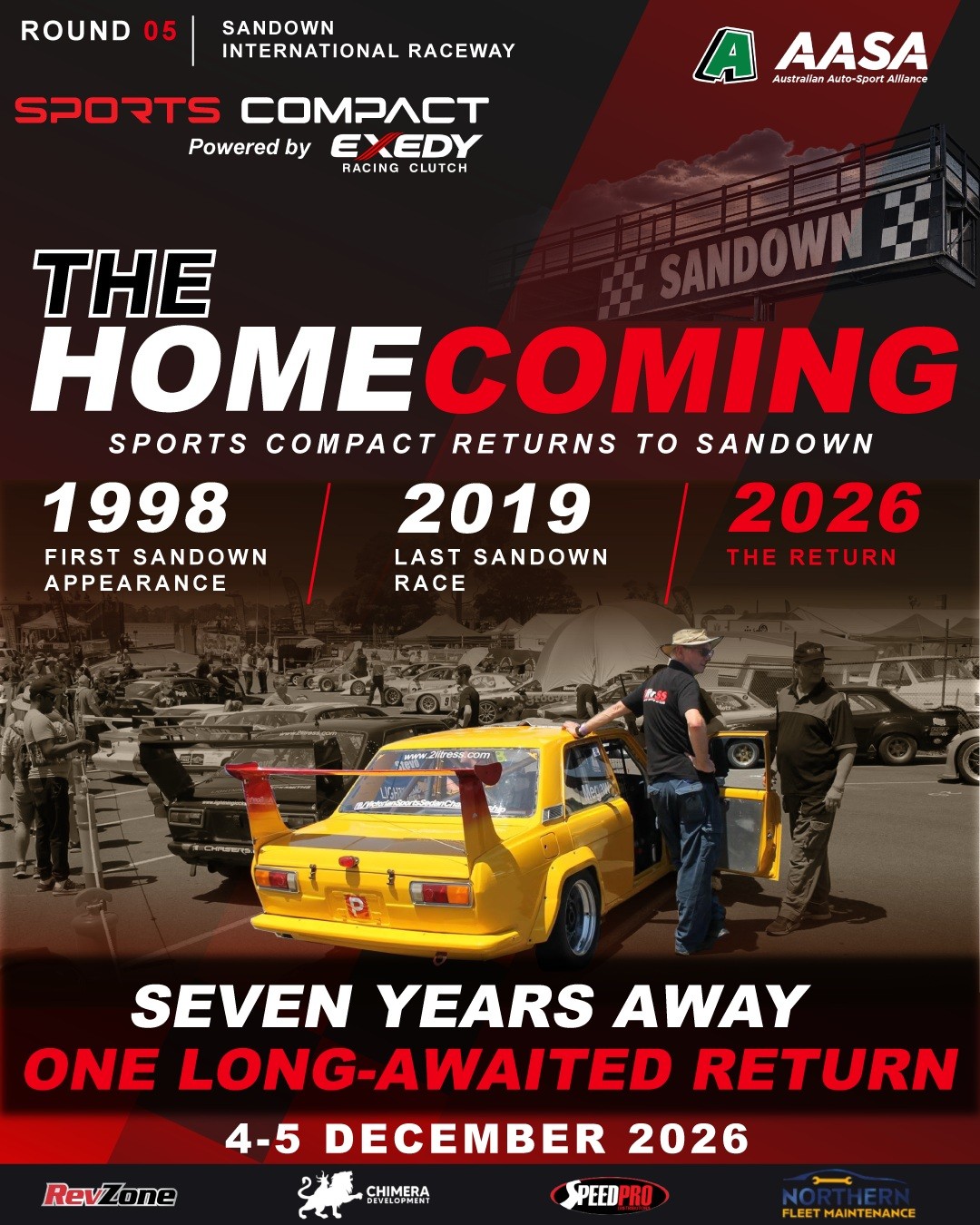 The Homecoming: Sports Compact Round 5 — JDM track day in Melbourne, VIC on Friday 4 December 2026
