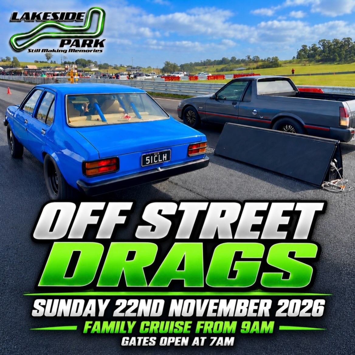 Off Street Drags — Muscle/Classic track day in Brisbane, QLD on Sunday 22 November 2026