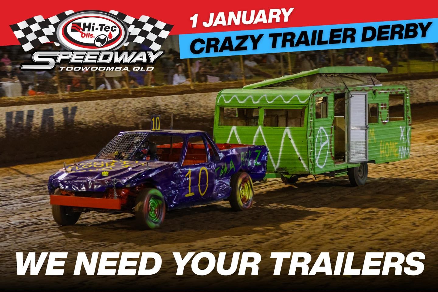 Crazy Trailer Derby — Muscle spectator event in Toowoomba, QLD on Friday 1 January 2027