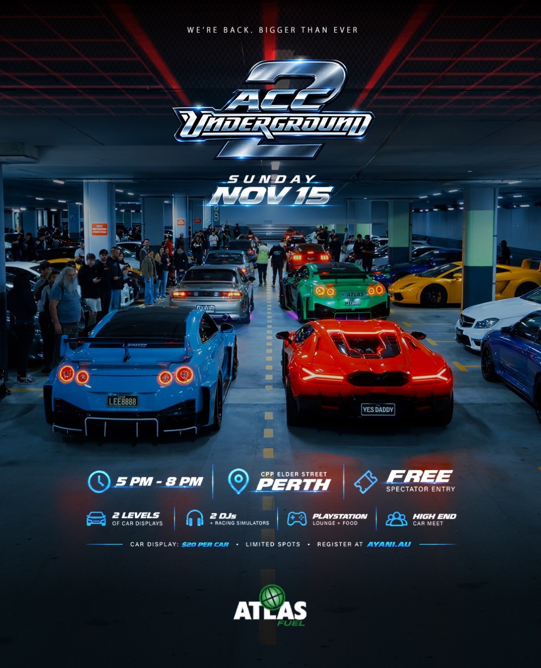 ACC Underground 2.0 — Euro/Exotic car meet in Perth, WA on Sunday 15 November 2026