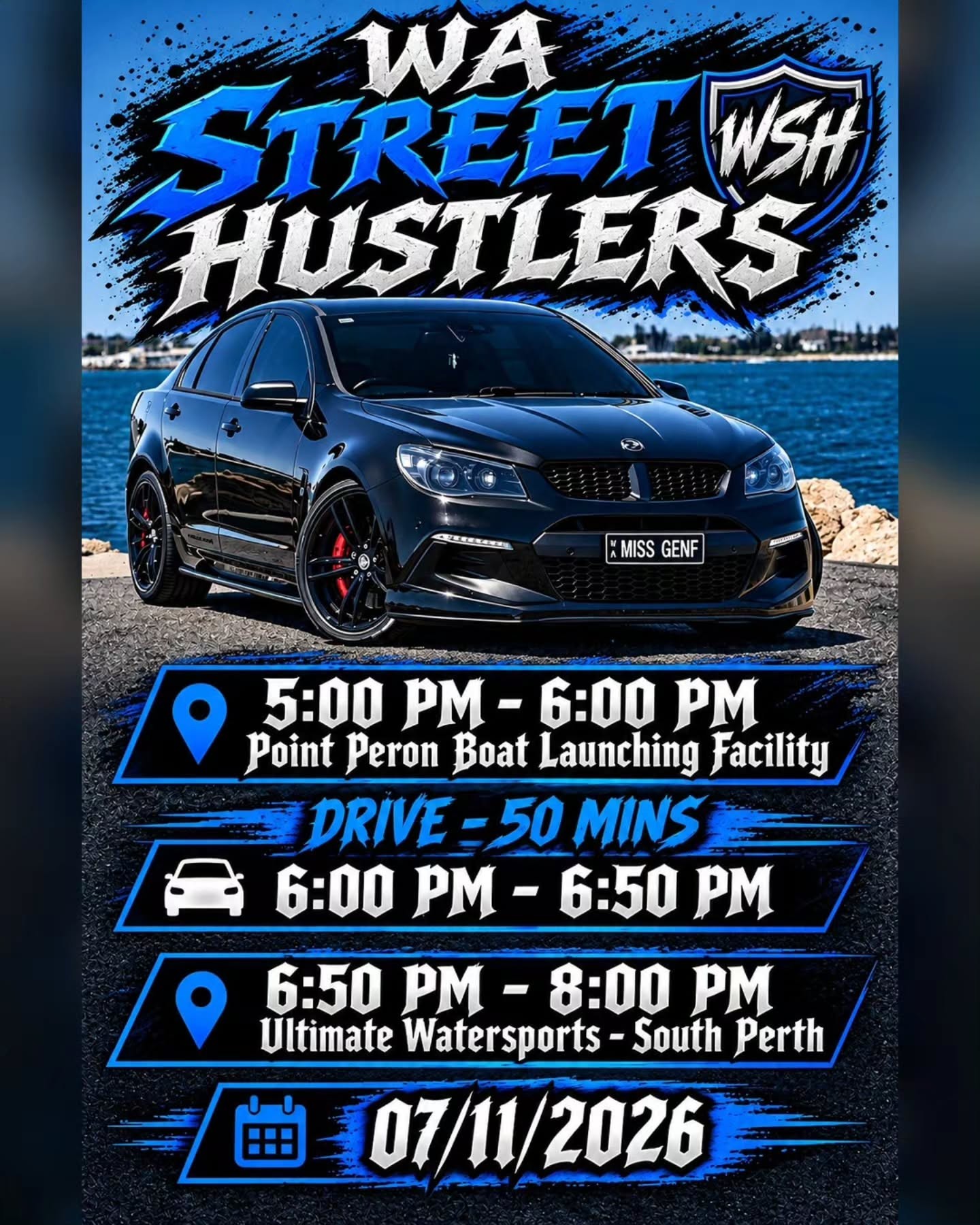 WA Street Hustlers First Meet — Muscle car meet in Perth, WA on Saturday 7 November 2026