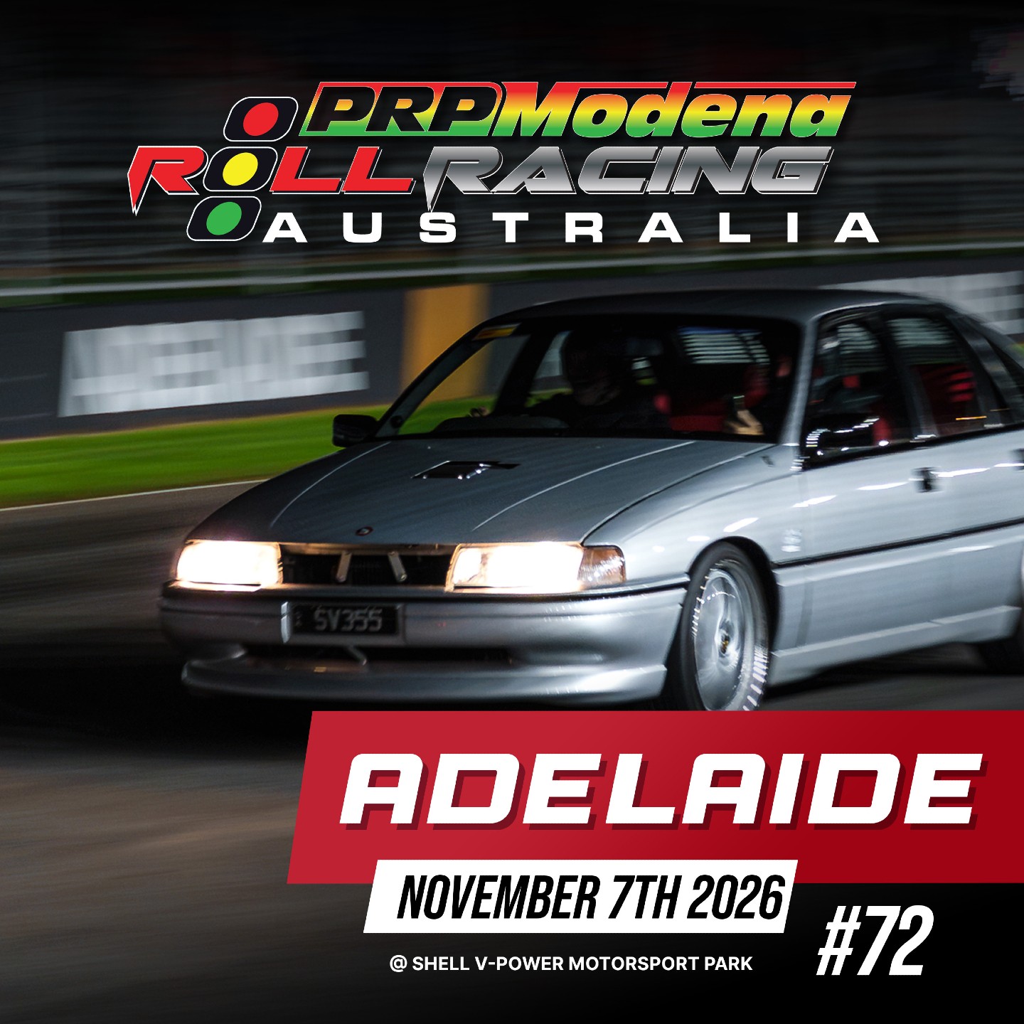 Roll Racing Adelaide Event 72 — Euro/Muscle track day in Adelaide, SA on Saturday 7 November 2026